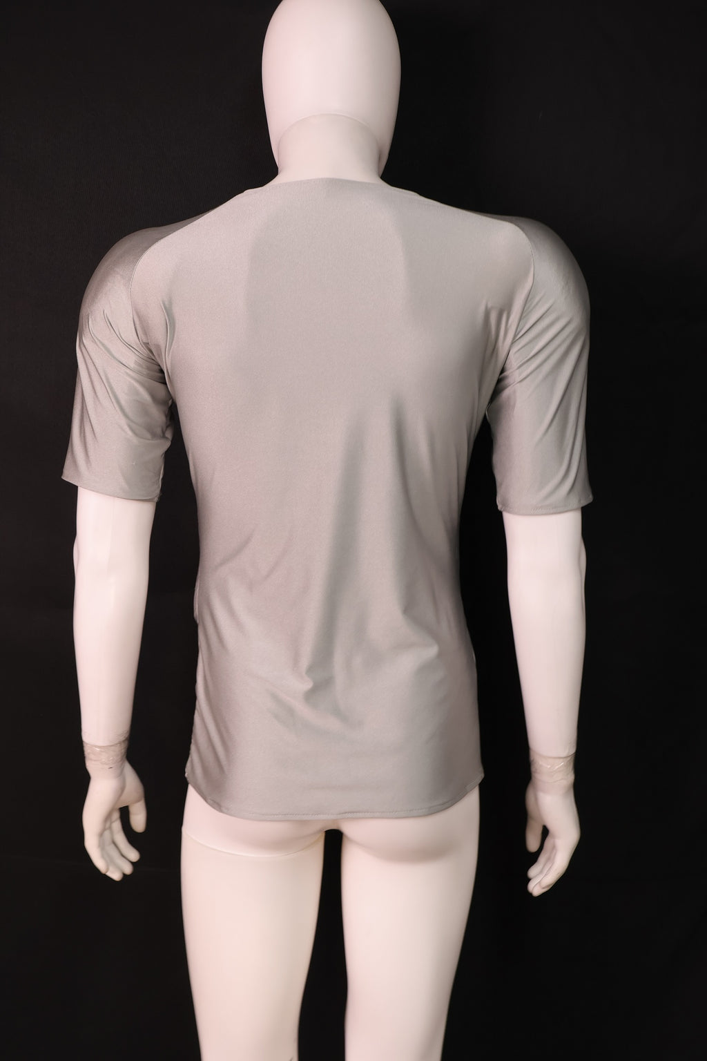 Grey Short Sleeve Muscle T-Shirt - Custom Personalized 3D Lycra Top