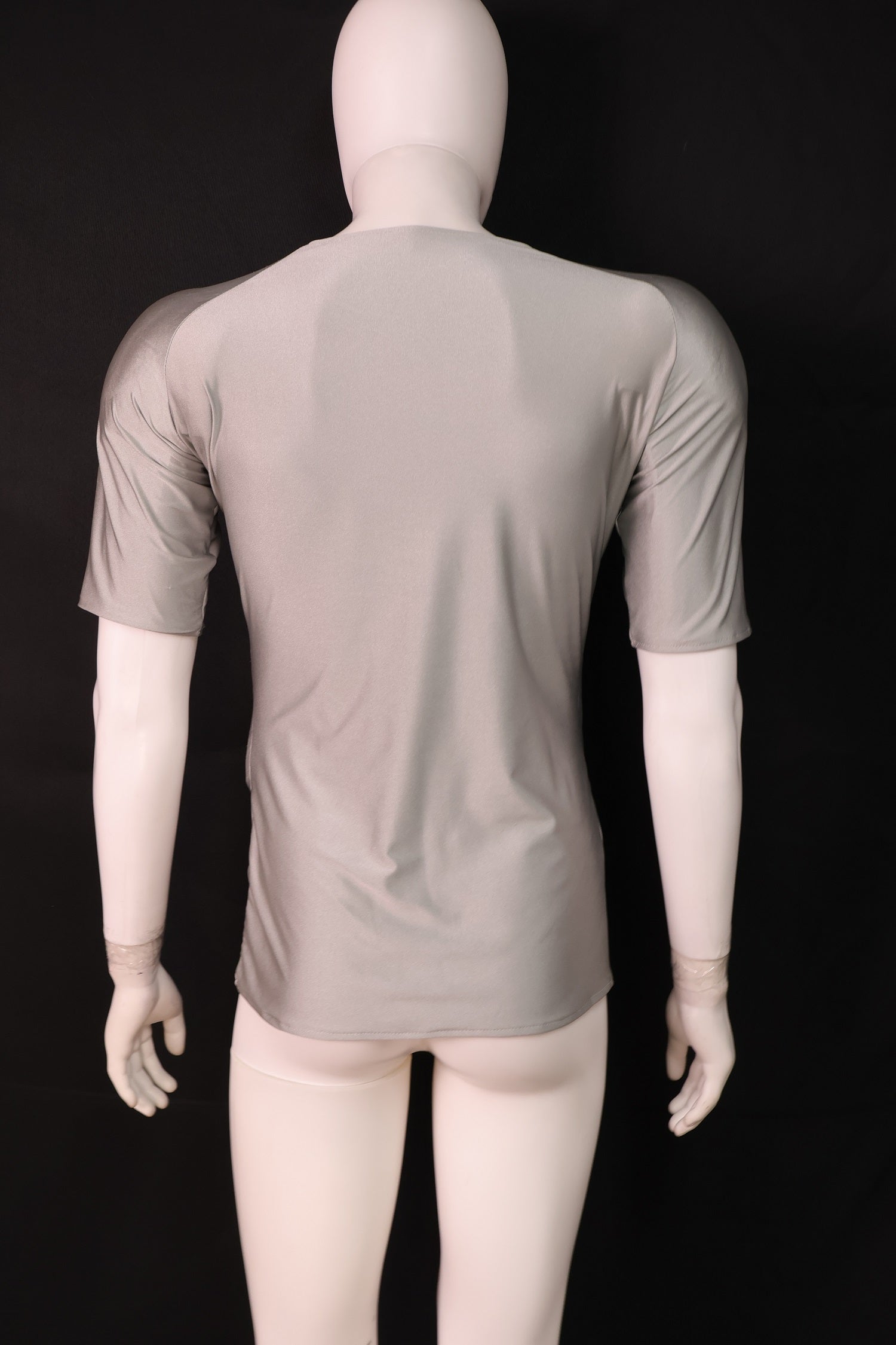 Grey Short Sleeve Muscle T-Shirt - Custom Personalized 3D Lycra Top