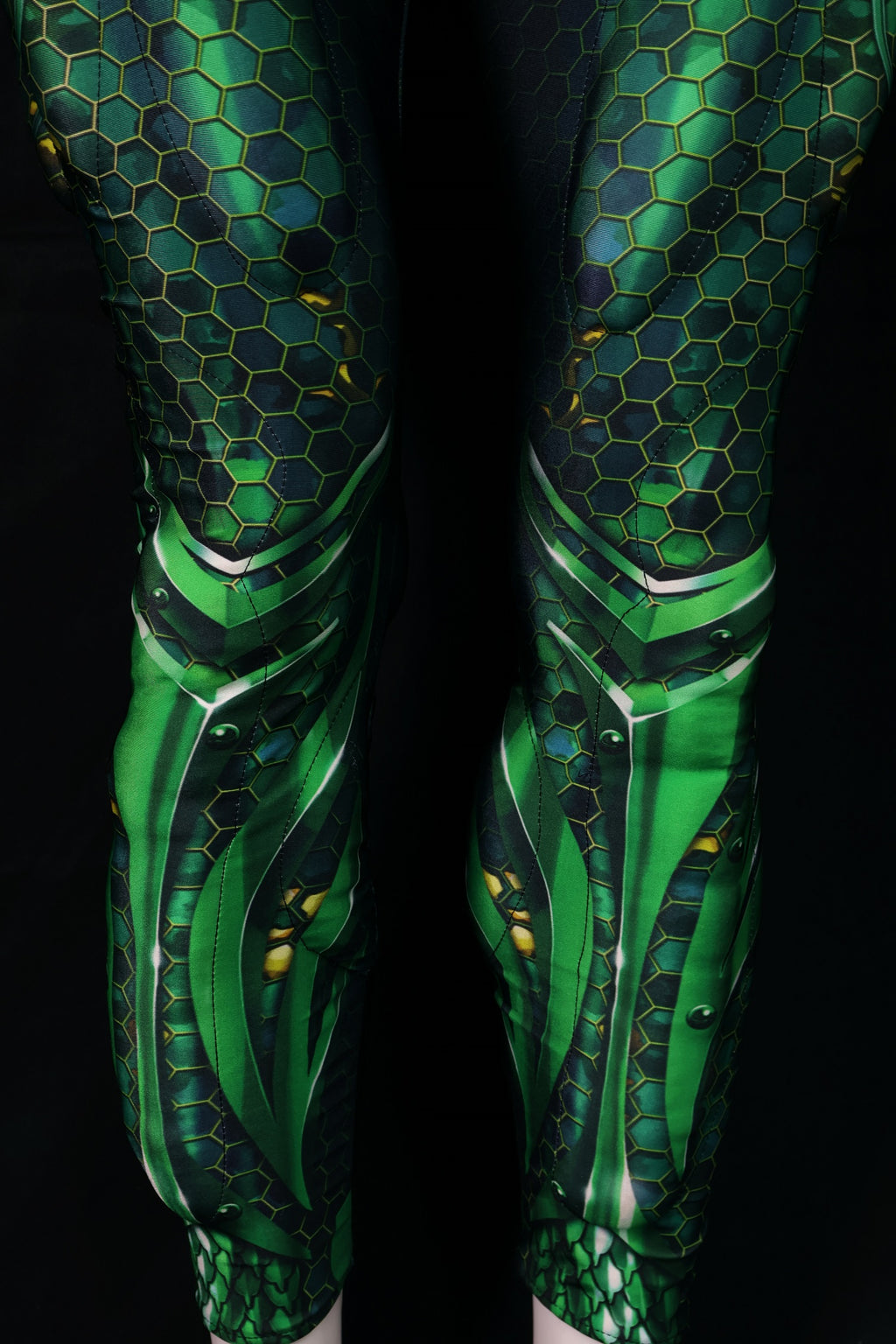 Gold Green Scale Cosplay Coverall - Custom Personalized 3D Lycra Suit