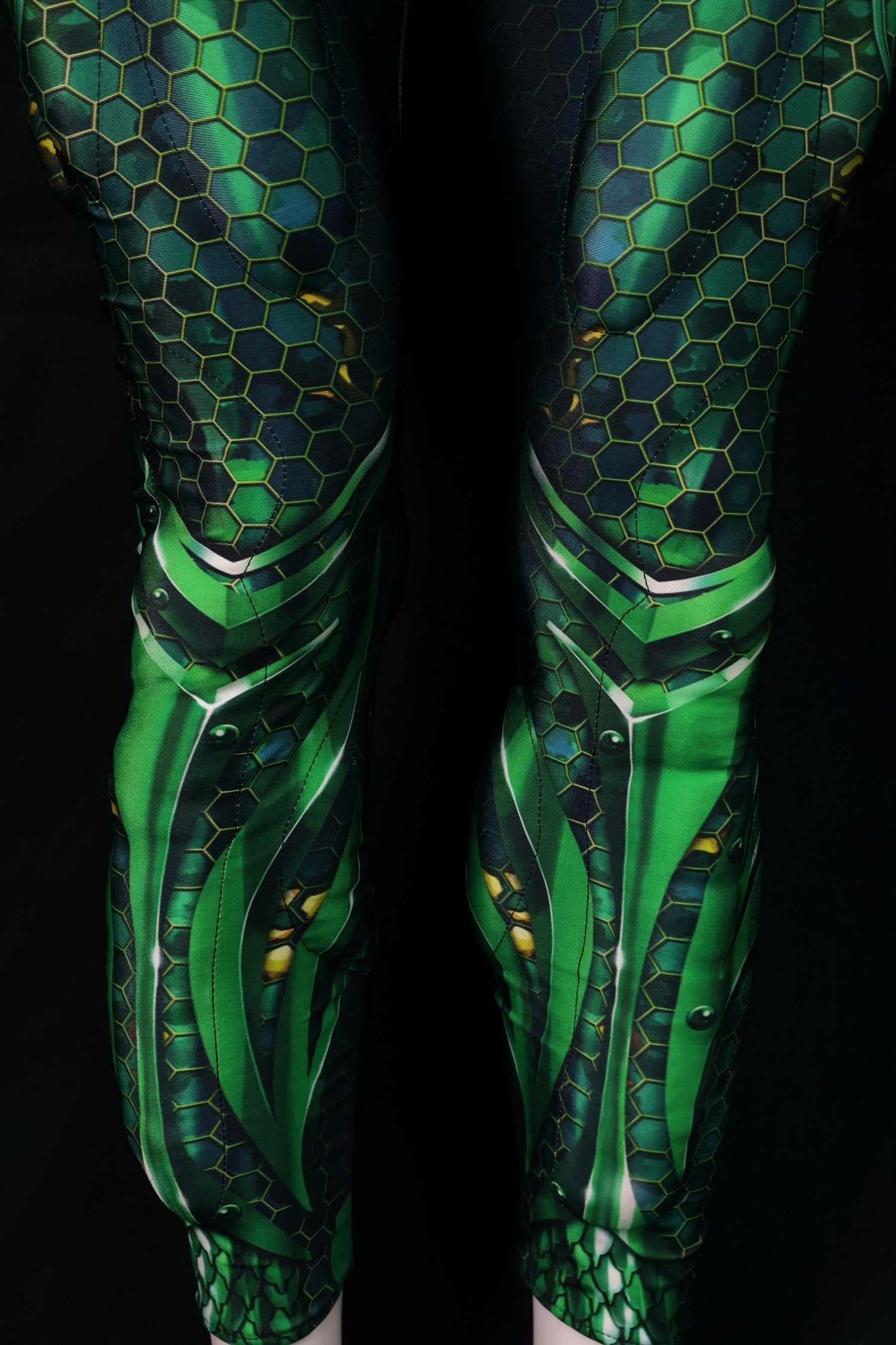 Gold Green Scale Cosplay Coverall - Custom Personalized 3D Lycra Suit