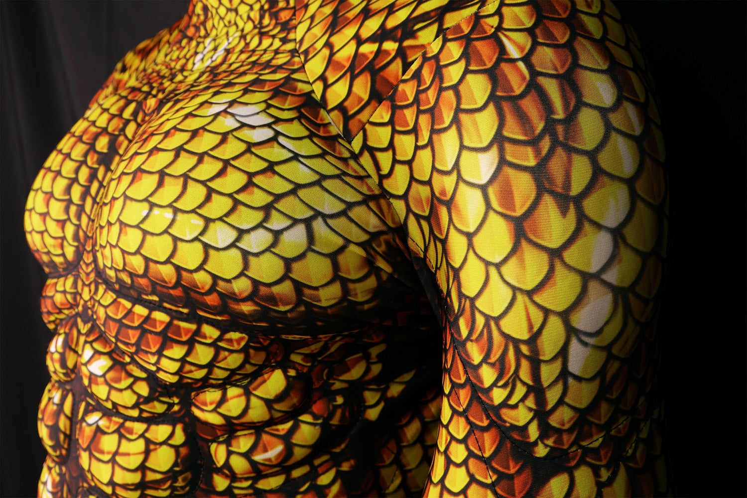 Gold Green Scale Cosplay Coverall - Custom Personalized 3D Lycra Suit