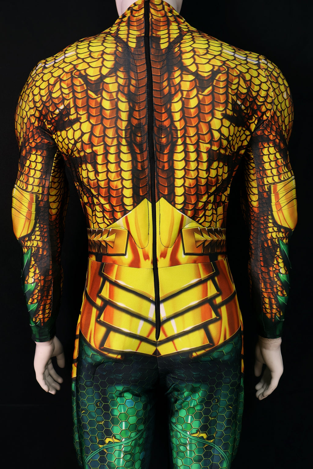 Gold Green Scale Cosplay Coverall - Custom Personalized 3D Lycra Suit