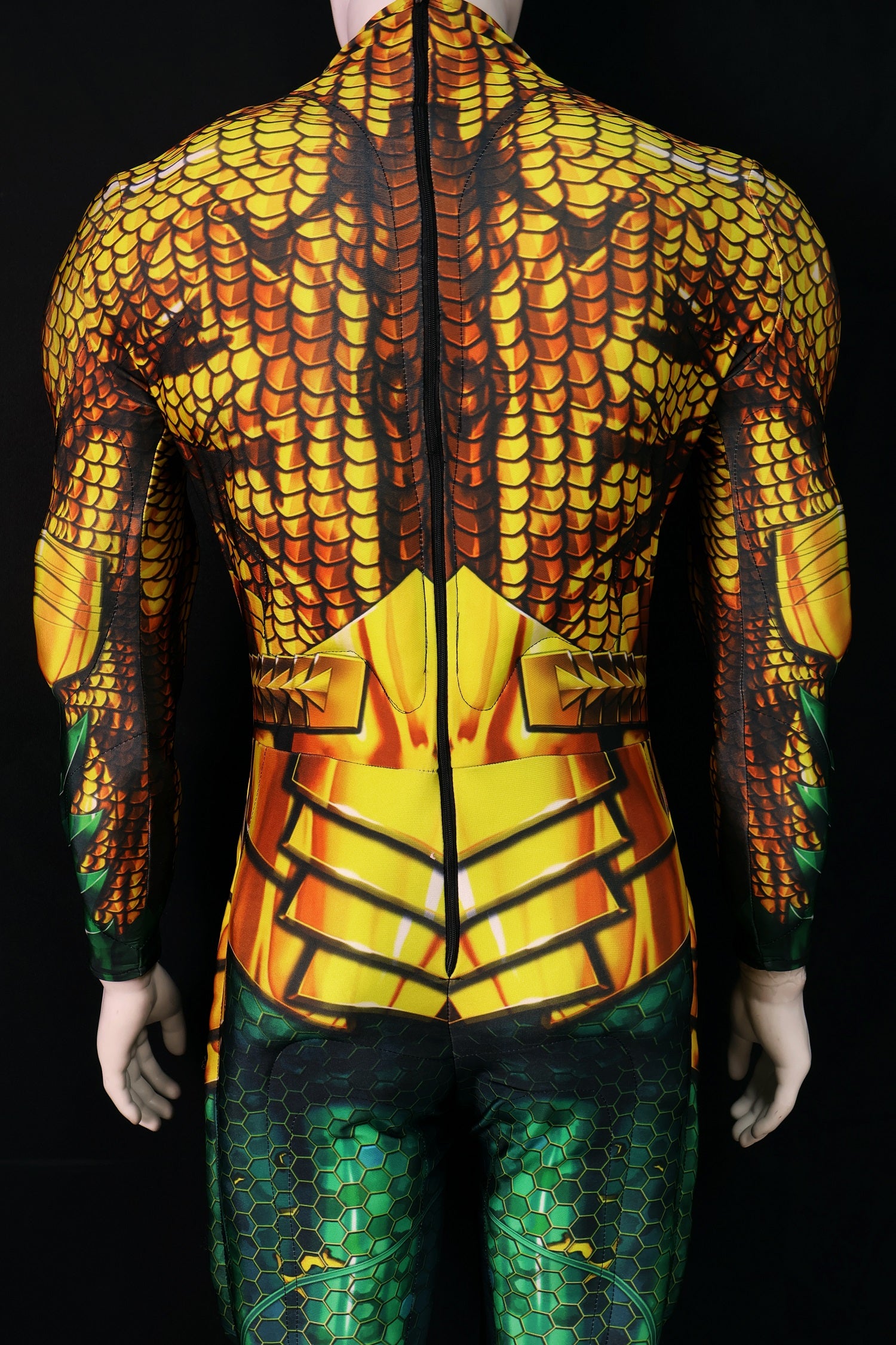 Gold Green Scale Cosplay Coverall - Custom Personalized 3D Lycra Suit