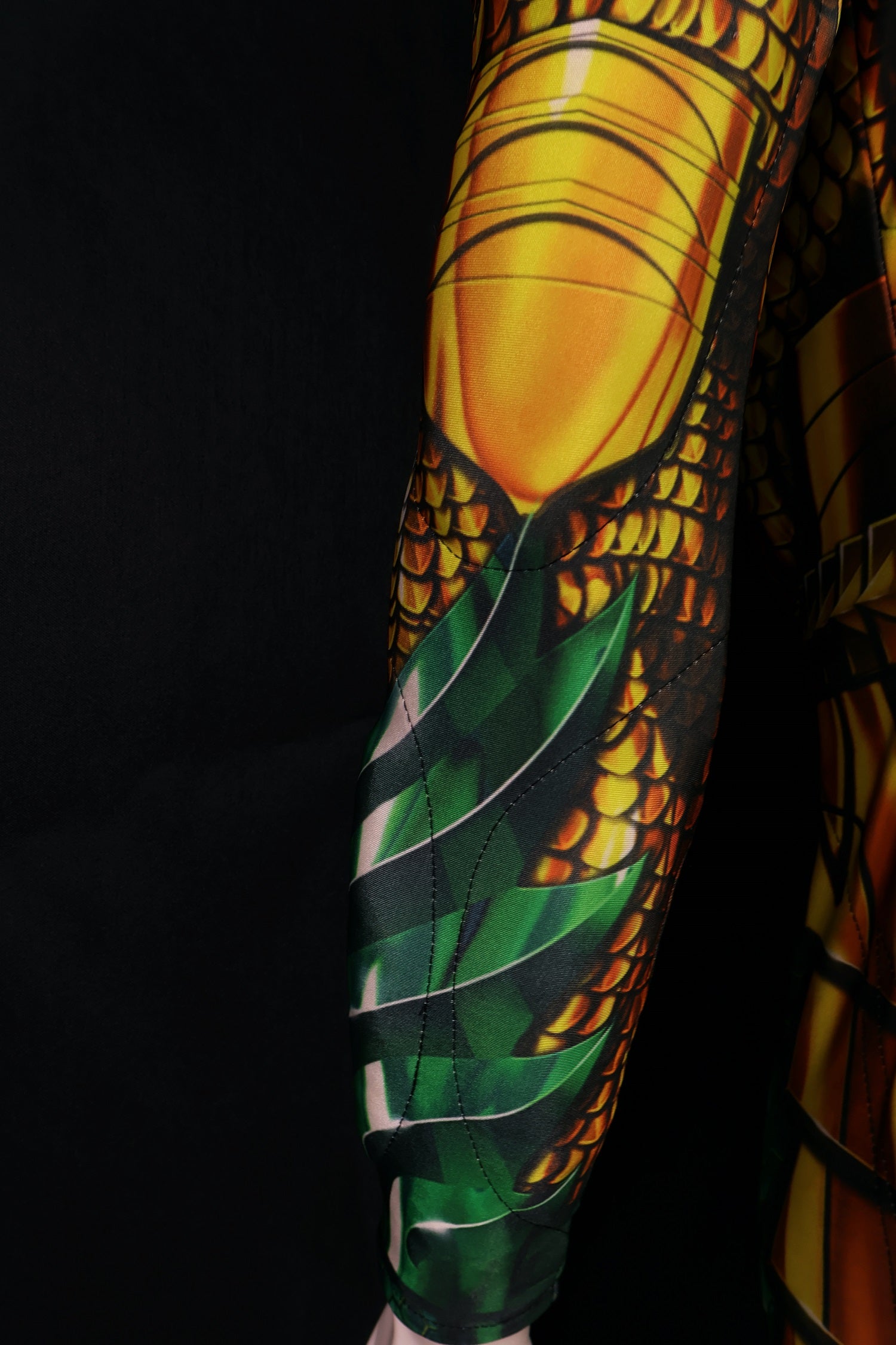Gold Green Scale Cosplay Coverall - Custom Personalized 3D Lycra Suit
