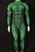 Green Grid Pattern Cosplay Catsuit - Custom Personalized 3D Lycra Suit