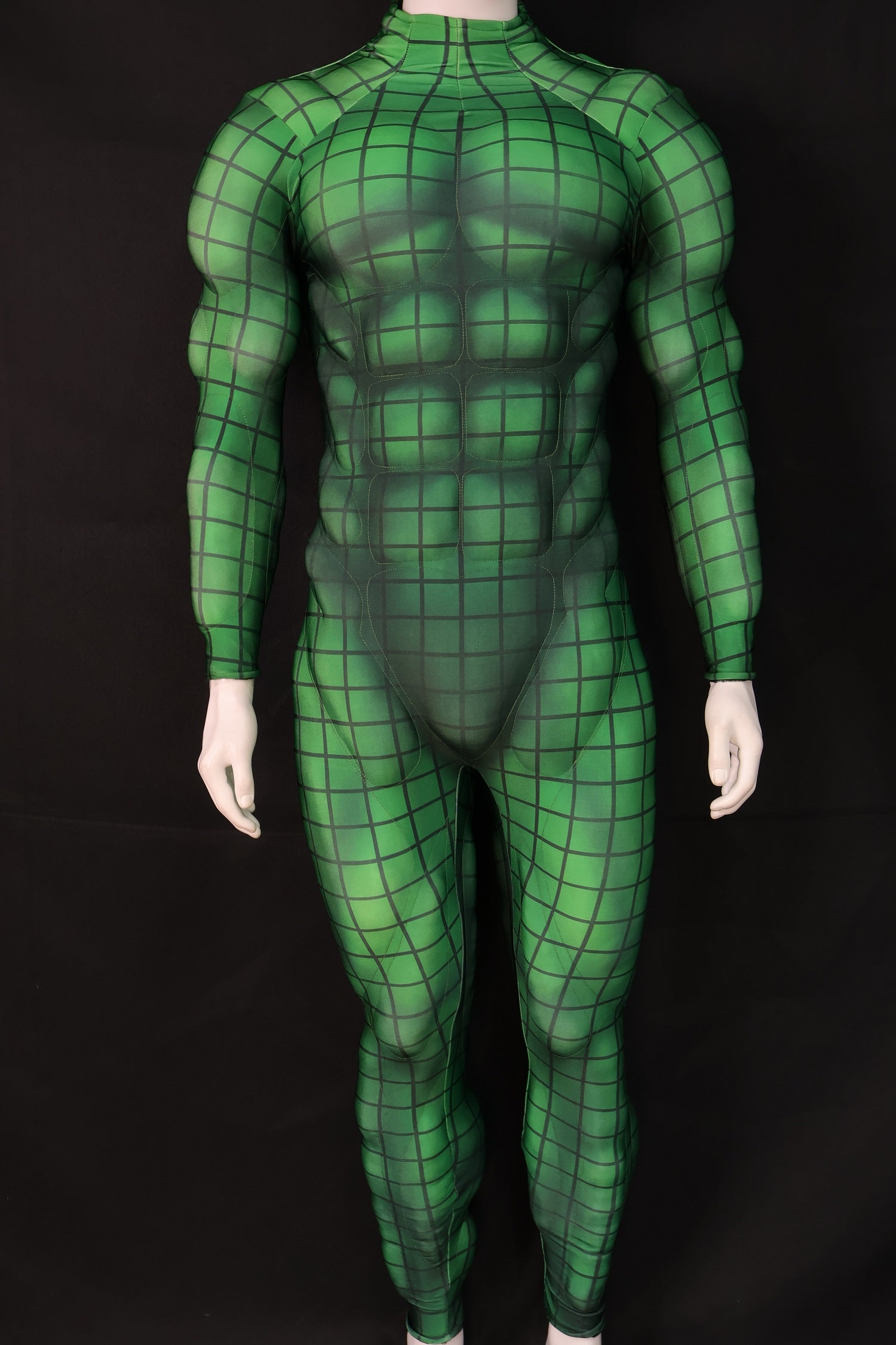 Green Grid Pattern Cosplay Catsuit - Custom Personalized 3D Lycra Suit
