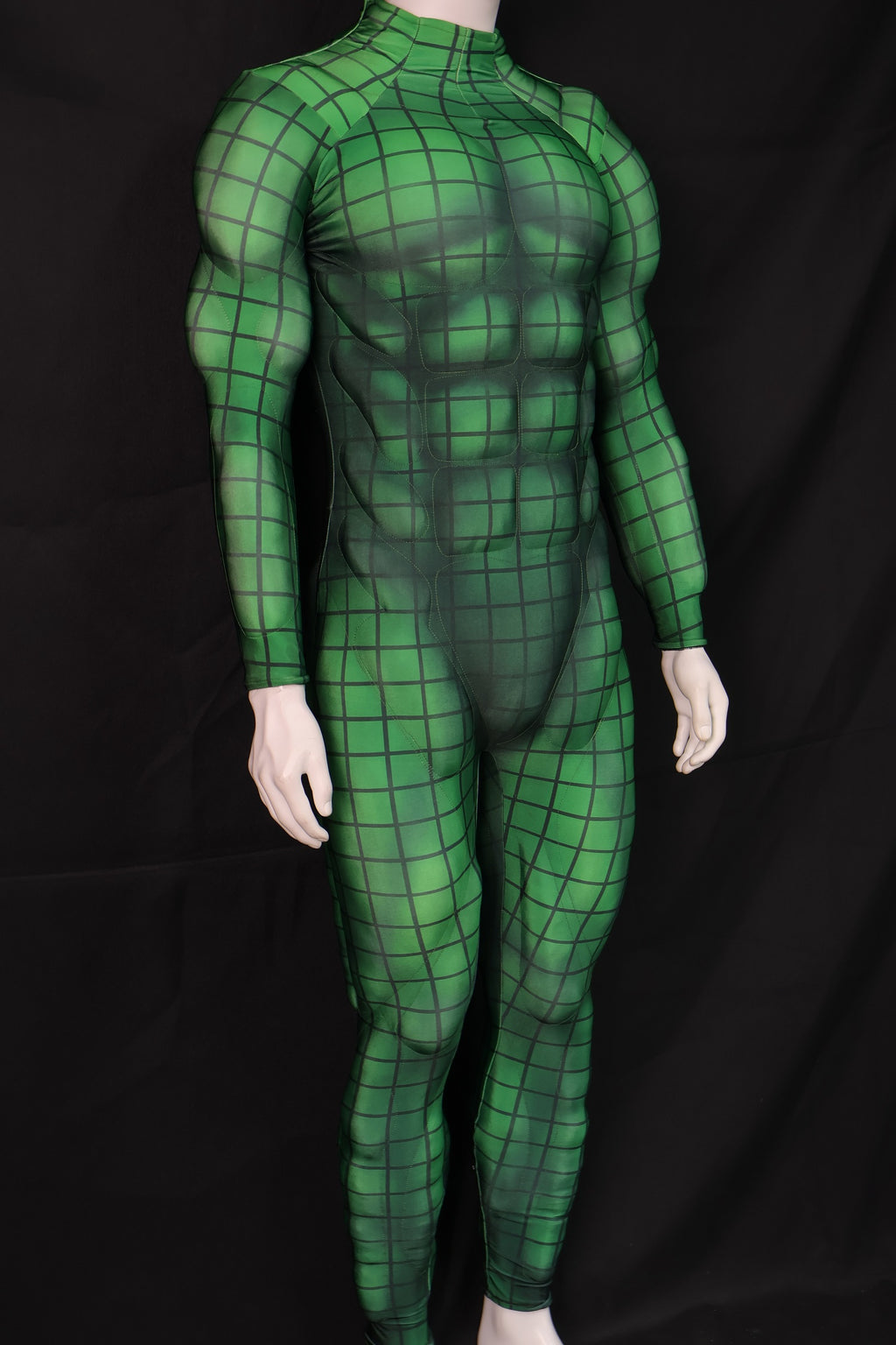 Green Grid Pattern Cosplay Catsuit - Custom Personalized 3D Lycra Suit