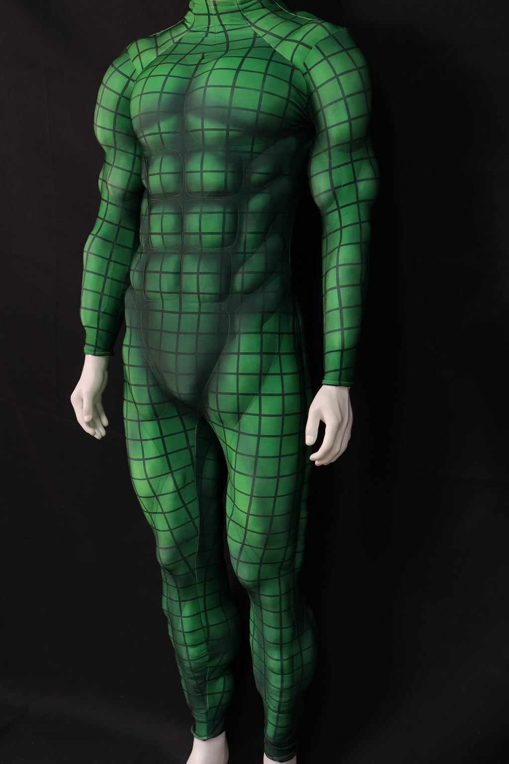 Green Grid Pattern Cosplay Catsuit - Custom Personalized 3D Lycra Suit