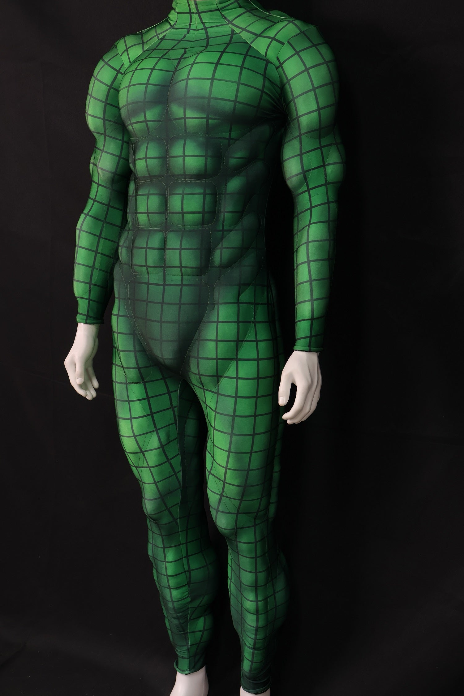 Green Grid Pattern Cosplay Catsuit - Custom Personalized 3D Lycra Suit