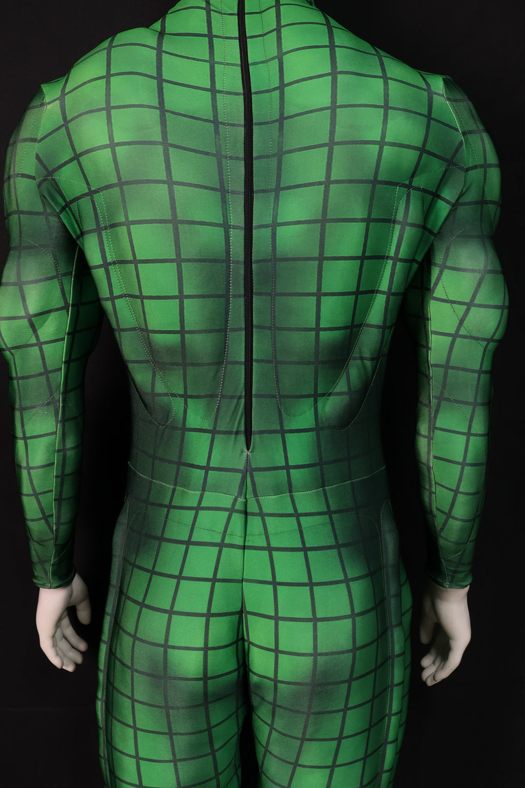 Green Grid Pattern Cosplay Catsuit - Custom Personalized 3D Lycra Suit