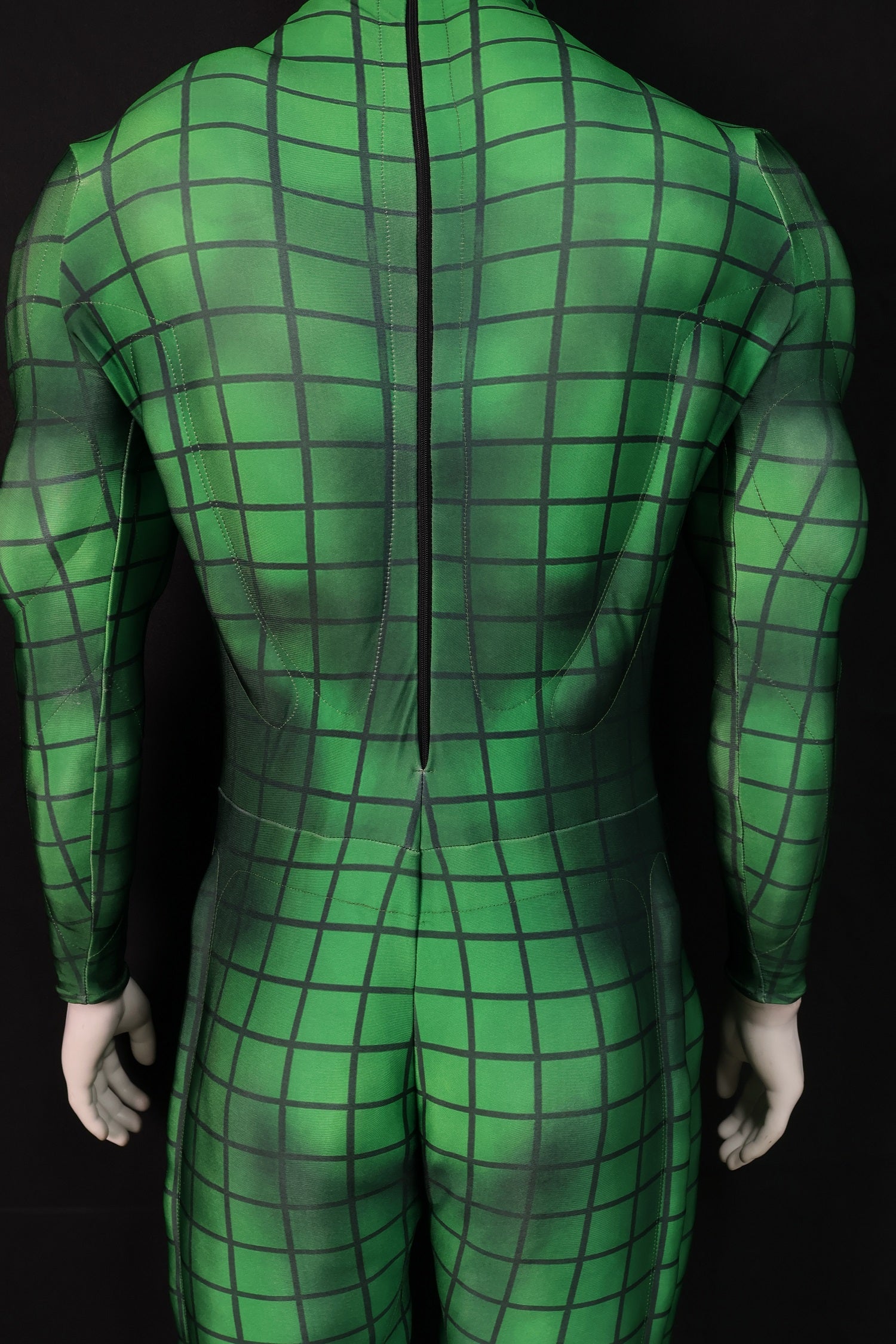 Green Grid Pattern Cosplay Catsuit - Custom Personalized 3D Lycra Suit