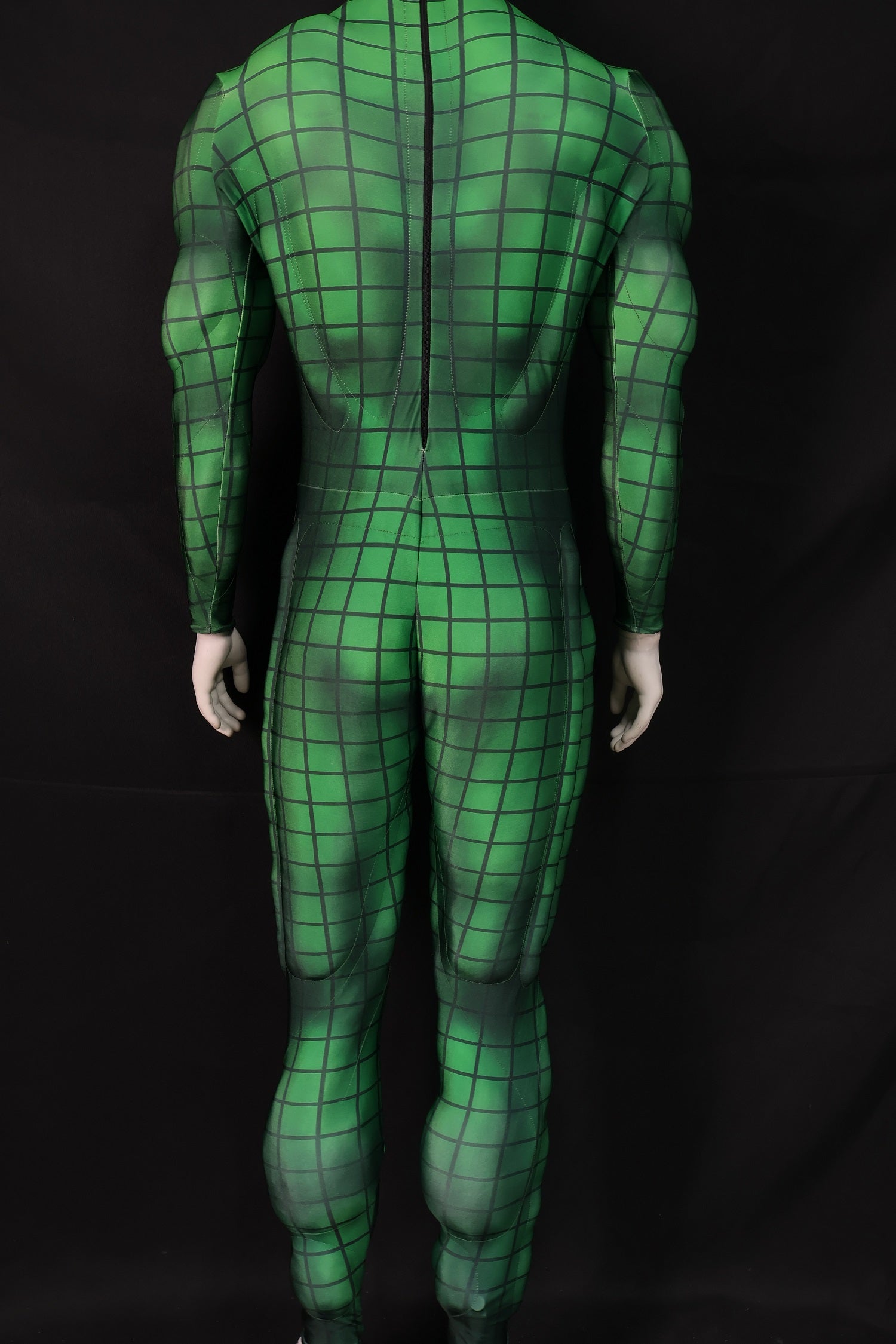 Green Grid Pattern Cosplay Catsuit - Custom Personalized 3D Lycra Suit