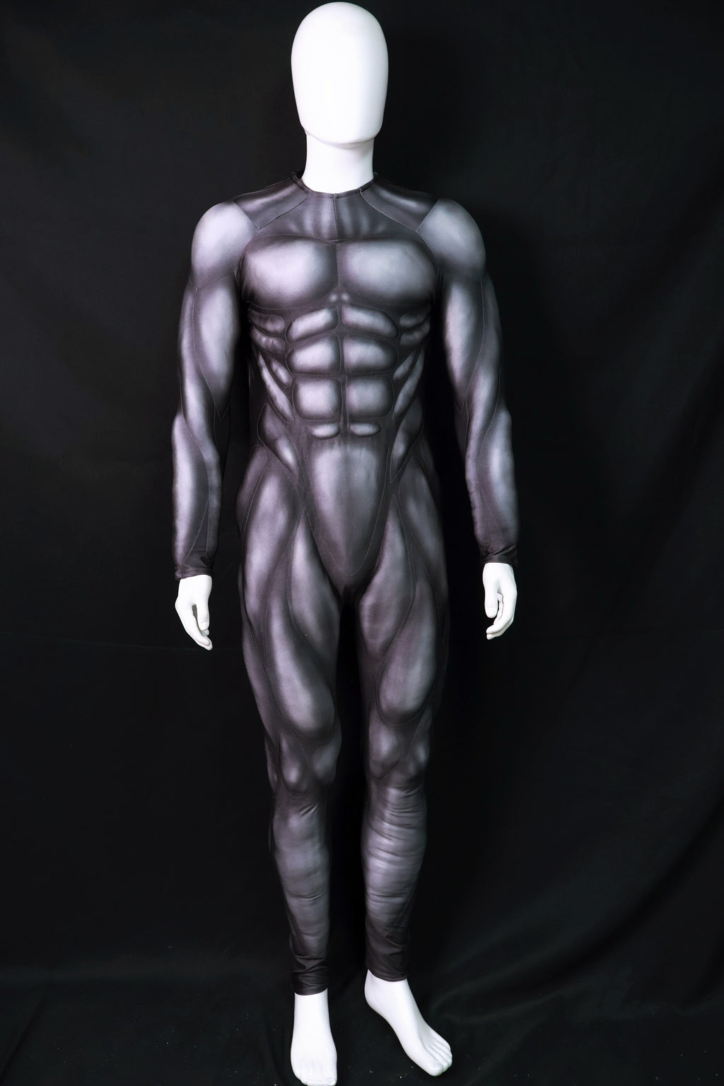 Carbon Black Muscle Shaded Jumpsuit - Custom Personalized 3D Lycra Suit