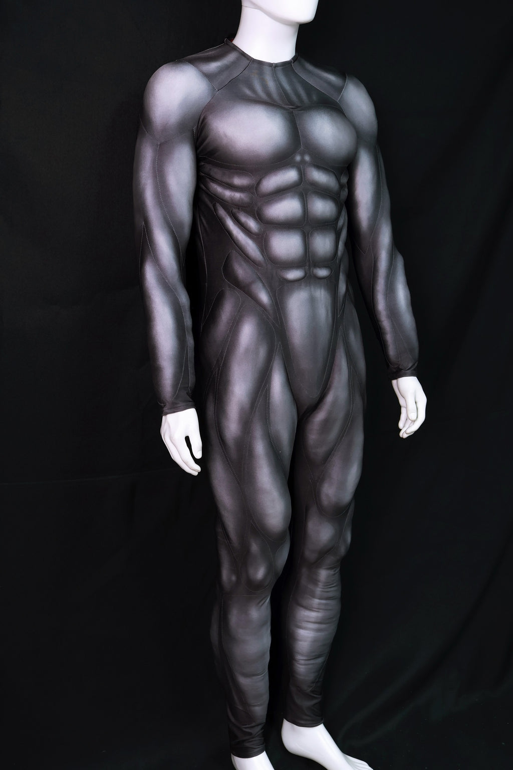 Carbon Black Muscle Shaded Jumpsuit - Custom Personalized 3D Lycra Suit
