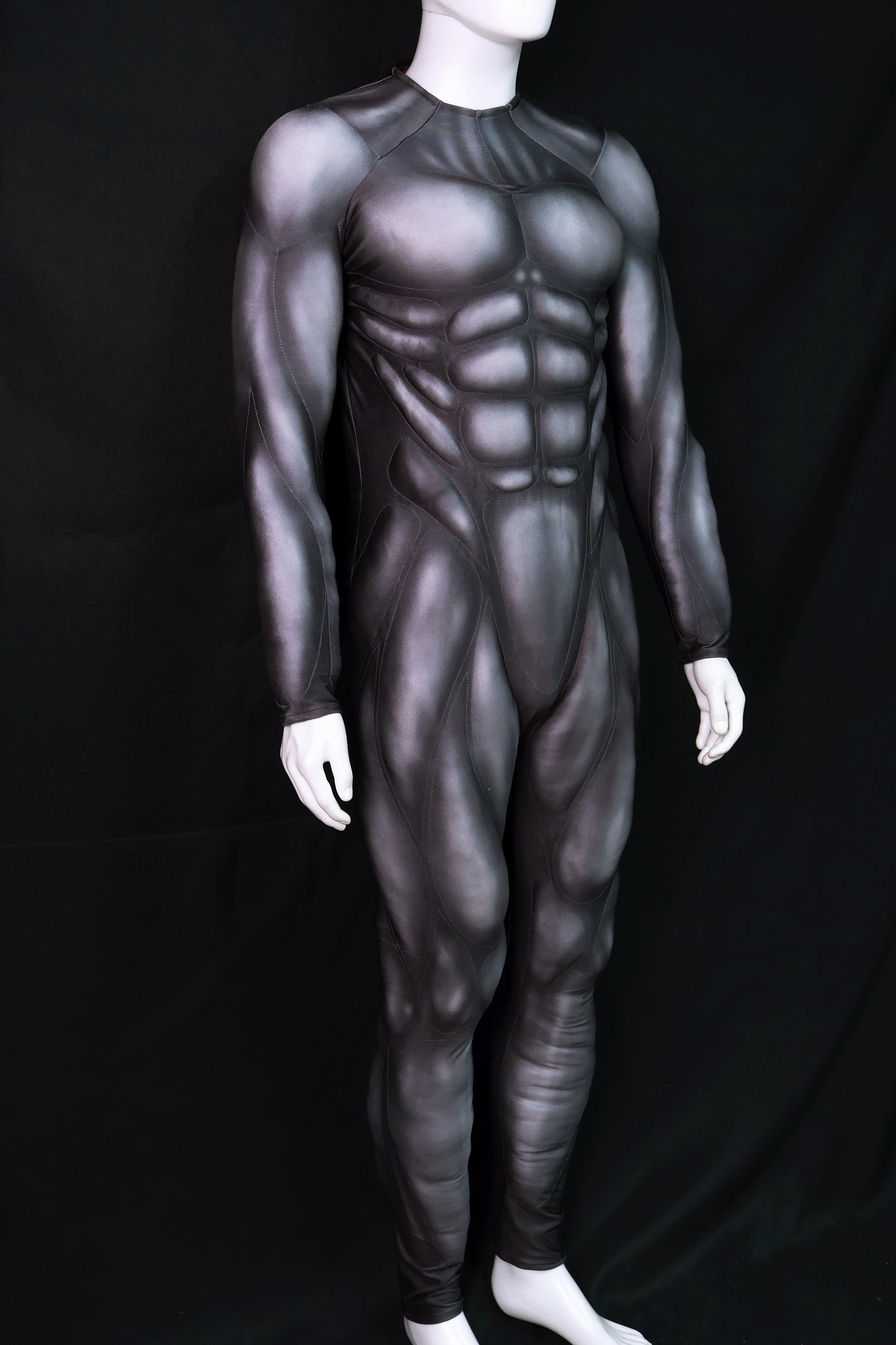 Carbon Black Muscle Shaded Jumpsuit - Custom Personalized 3D Lycra Suit