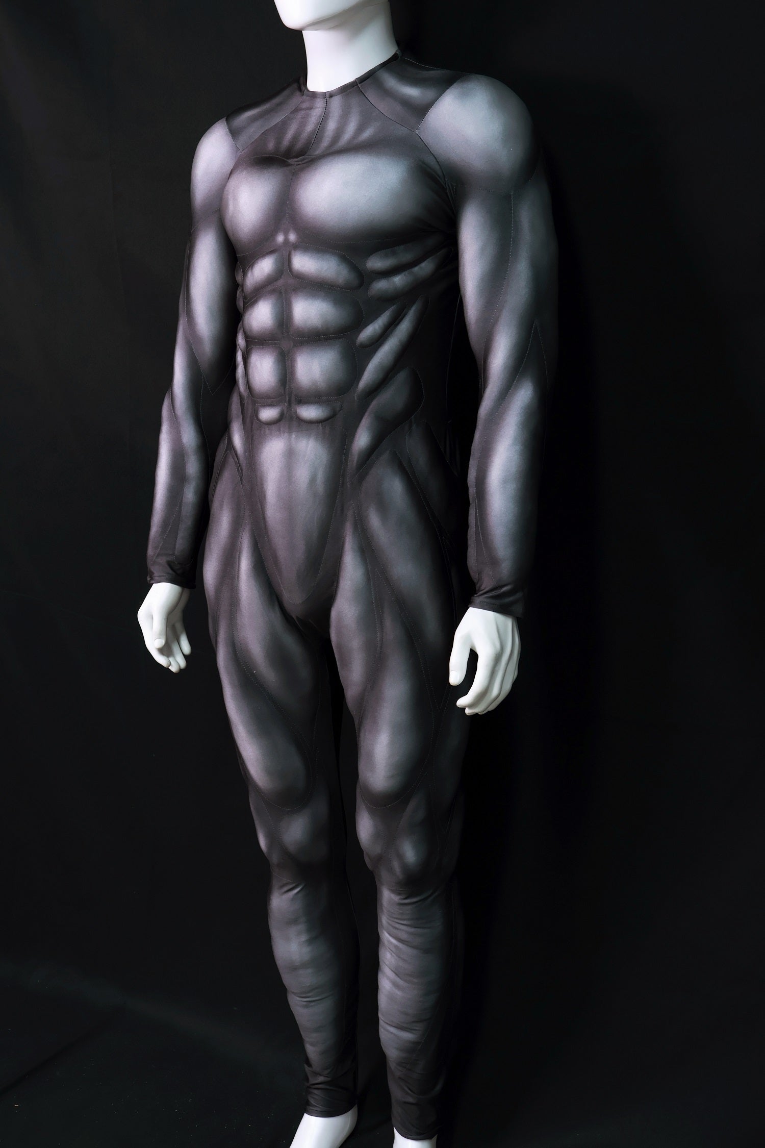 Carbon Black Muscle Shaded Jumpsuit - Custom Personalized 3D Lycra Suit