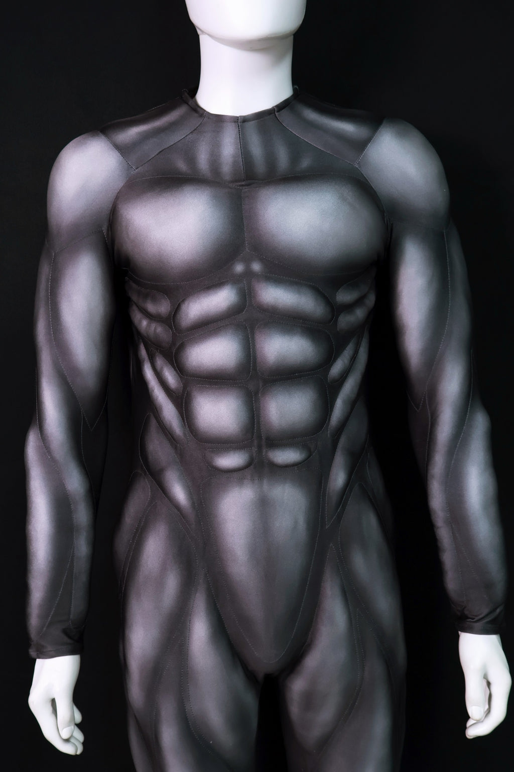 Carbon Black Muscle Shaded Jumpsuit - Custom Personalized 3D Lycra Suit