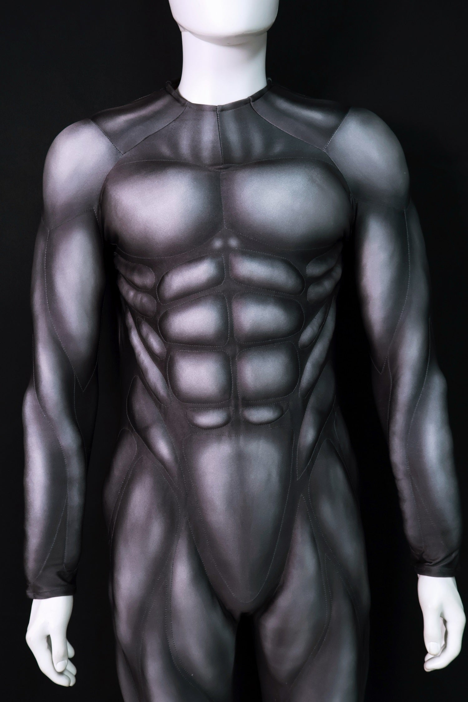 Carbon Black Muscle Shaded Jumpsuit - Custom Personalized 3D Lycra Suit