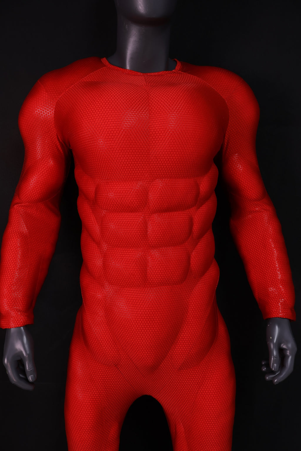 Screen Printed Red Muscle Jumpsuit - Custom Personalized 3D Lycra Suit