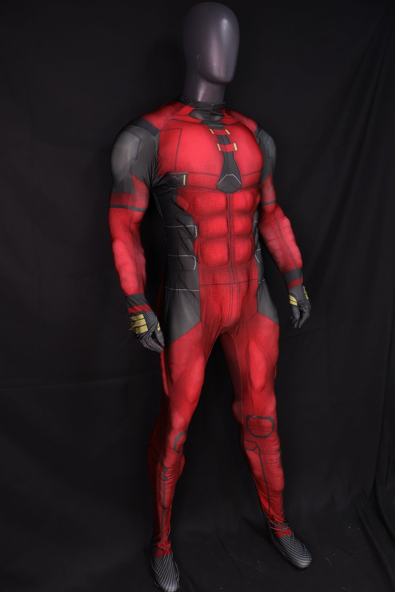 Red Black Paneled Habit - Custom Personalized 3D Lycra Suit