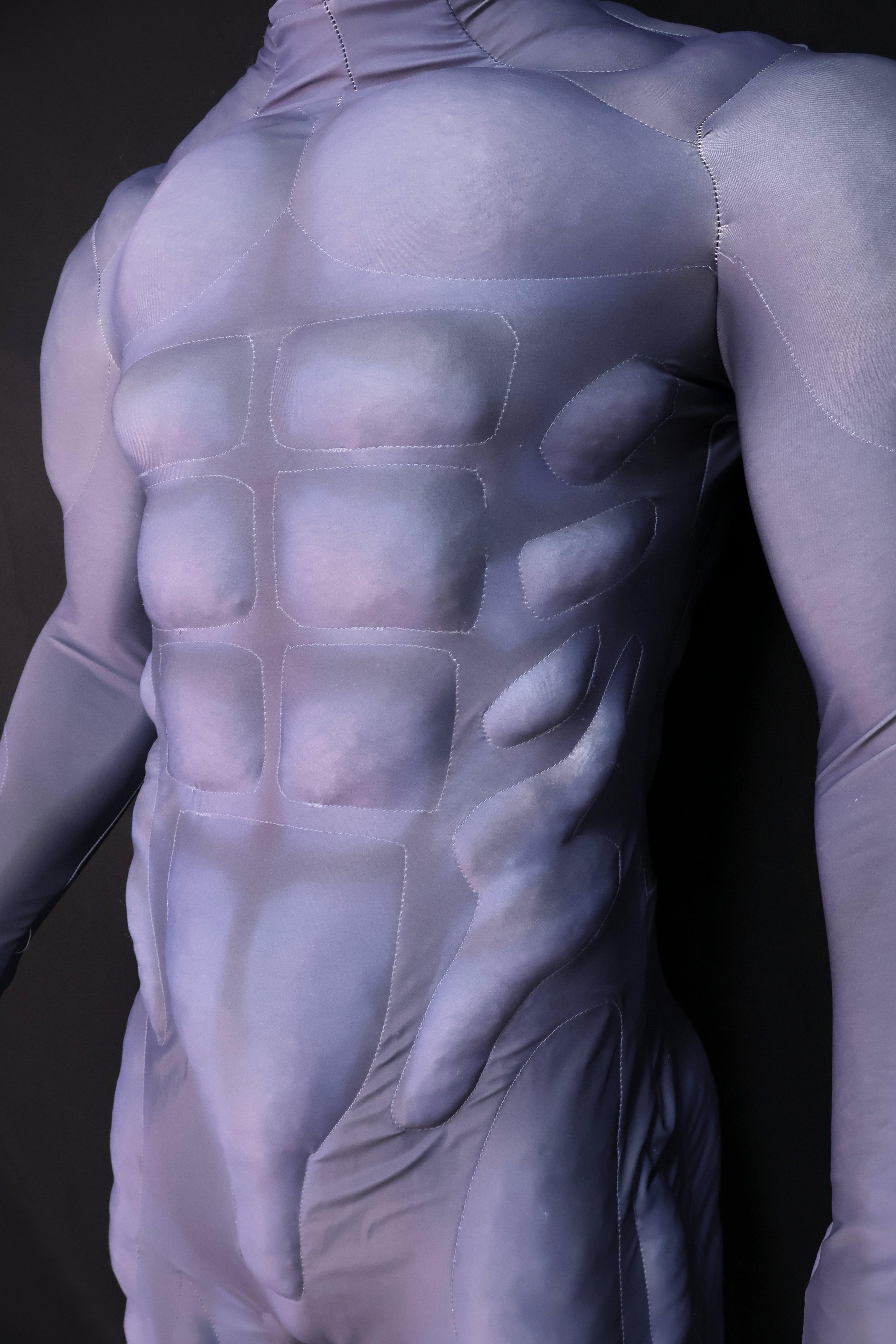 Pale Blue Muscle Shaded Garb - Custom Personalized 3D Lycra Suit