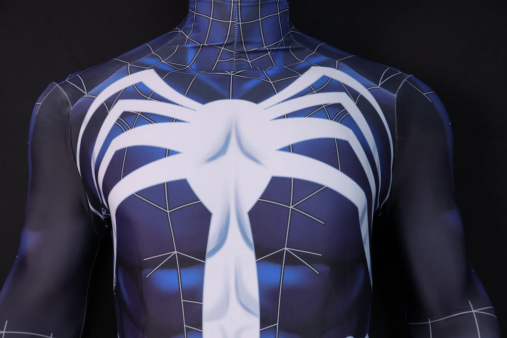 Cosplay Jumpsuit Venom Symbiote Web Black Blue Men XL Commissioned Custom