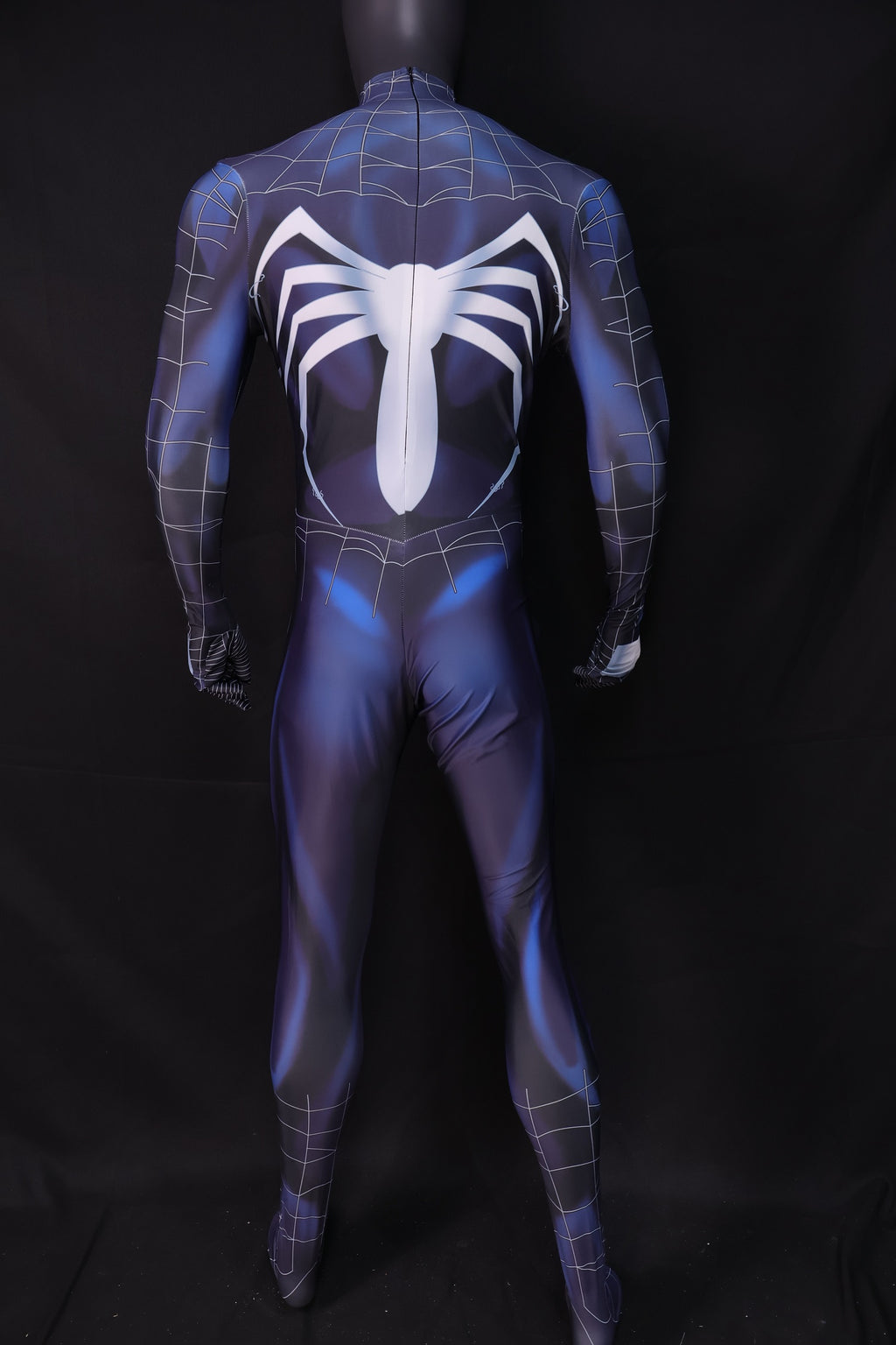 Cosplay Jumpsuit Venom Symbiote Web Black Blue Men XL Commissioned Custom