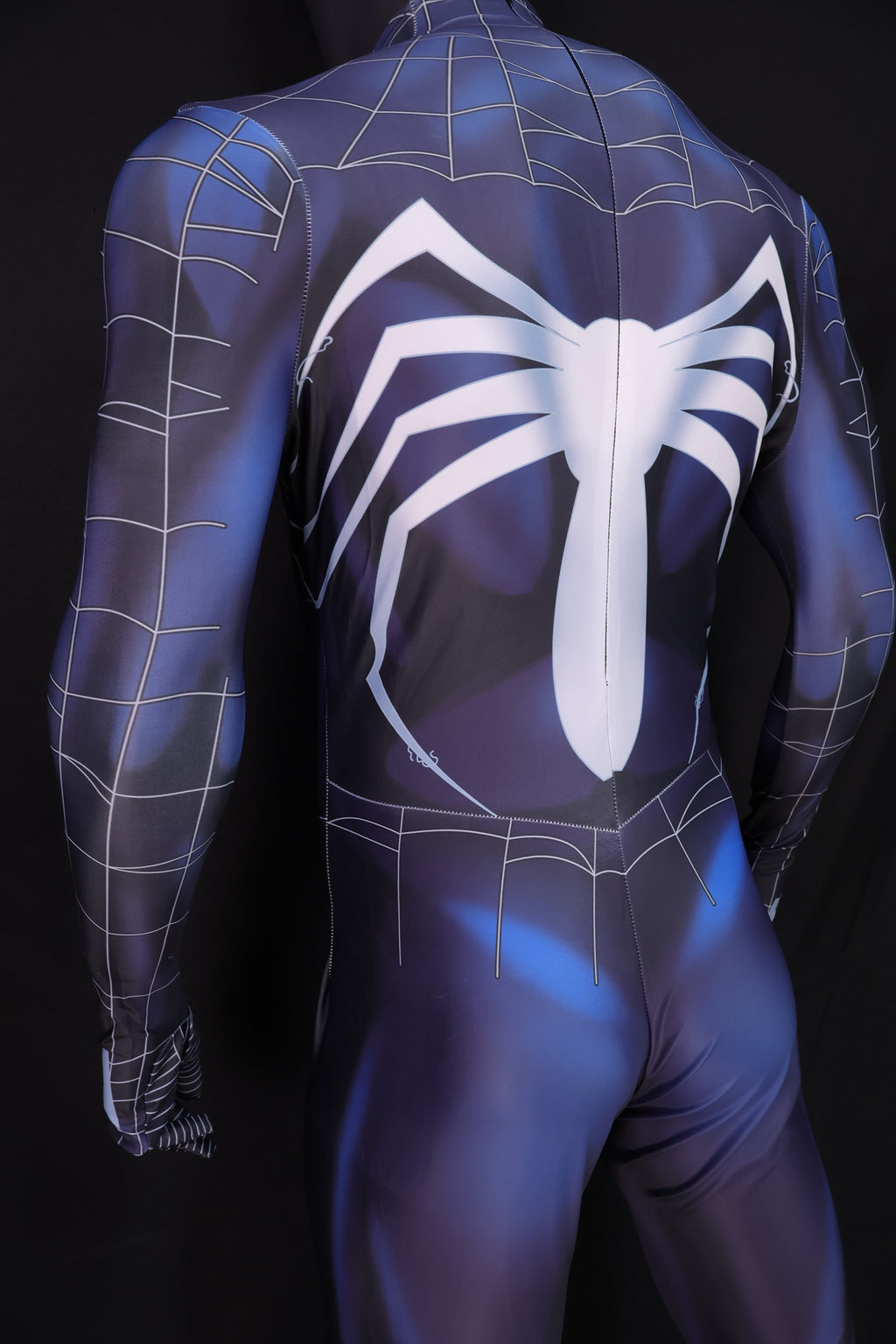 Cosplay Jumpsuit Venom Symbiote Web Black Blue Men XL Commissioned Custom
