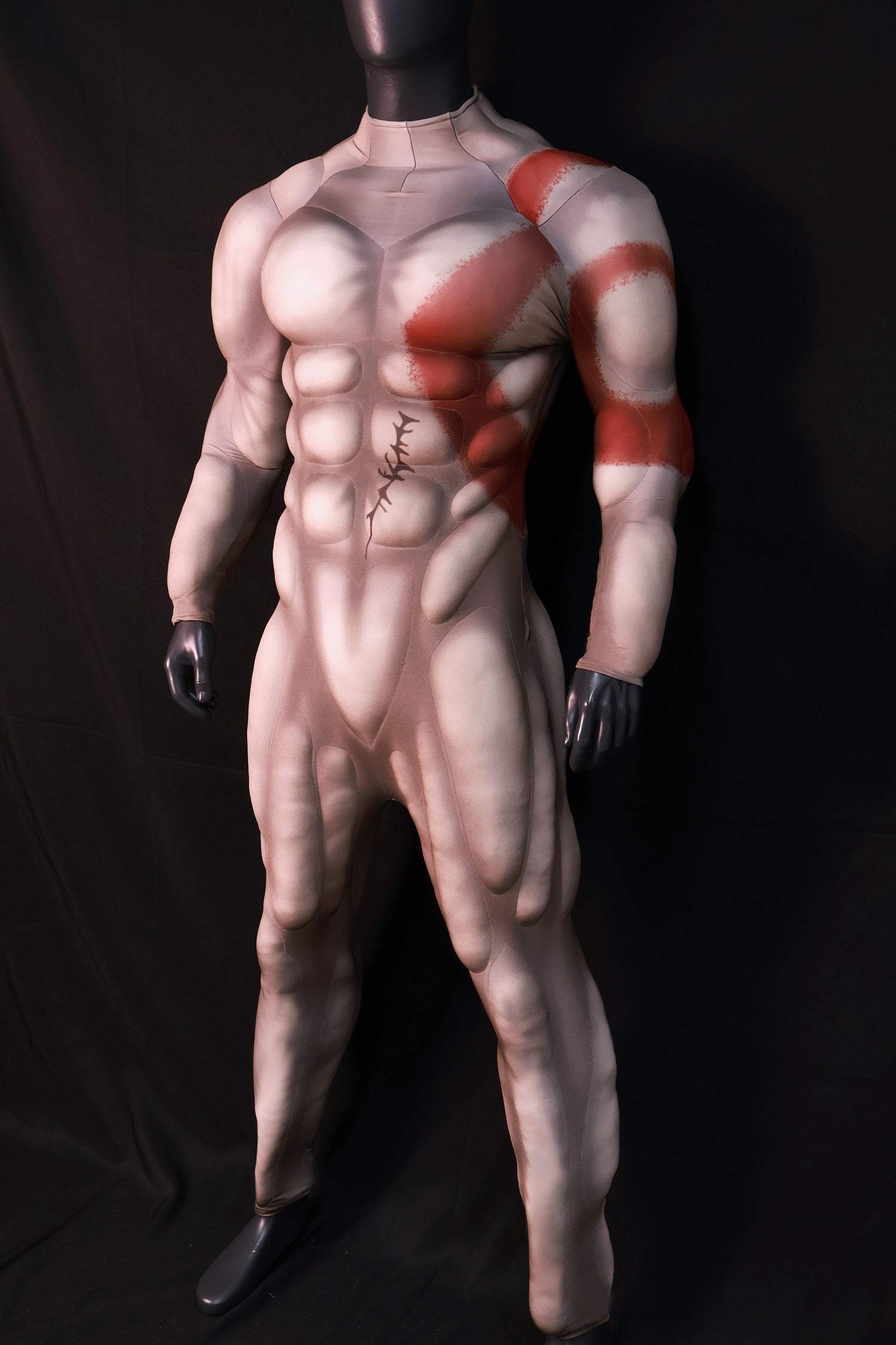 Professional God of War Kratos Muscle Suit - Realistic 3D Padded Lycra Bodysuit - Fully Customizable