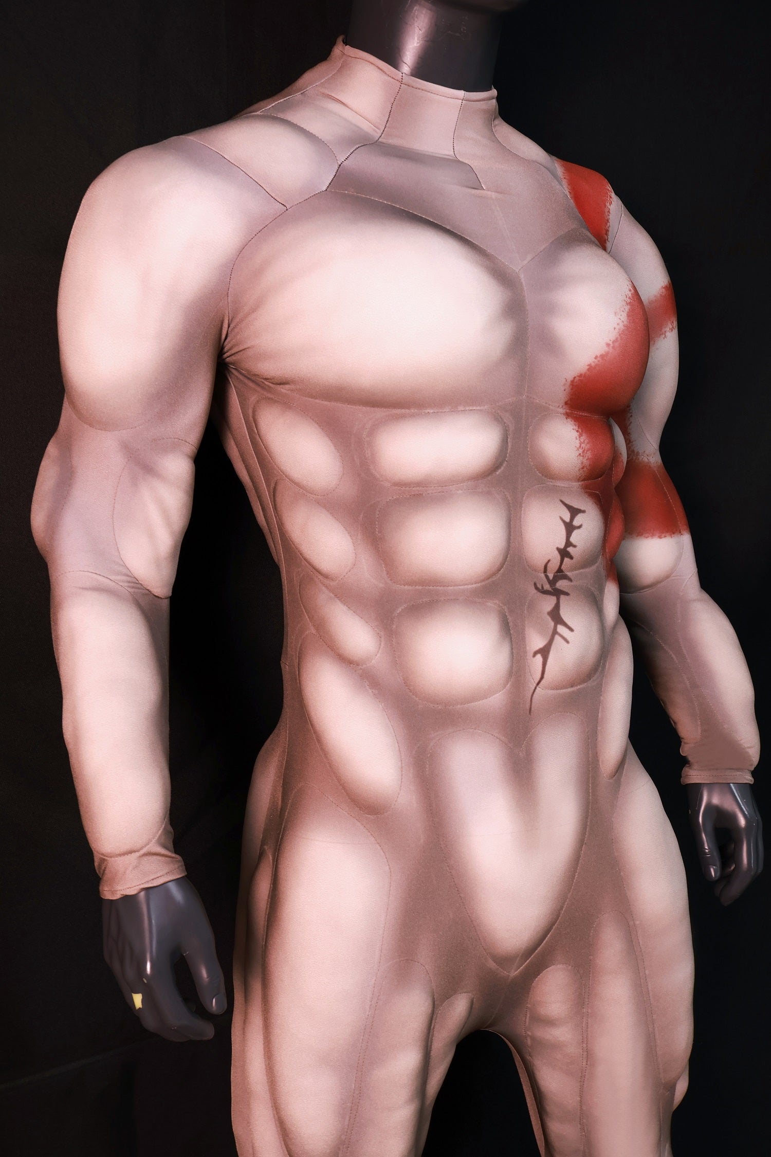 Professional God of War Kratos Muscle Suit - Realistic 3D Padded Lycra Bodysuit - Fully Customizable