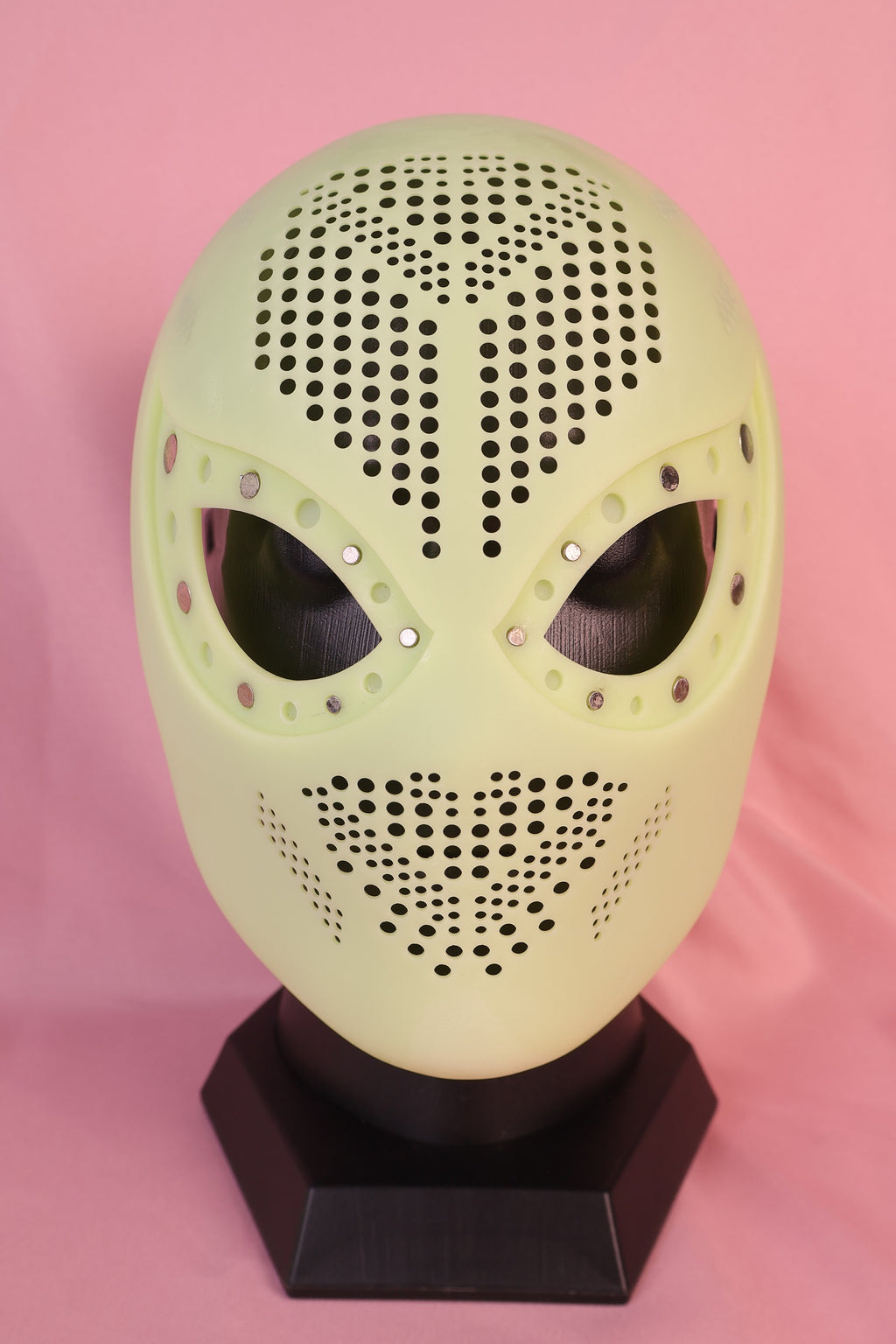 Personalized Red Hero Hood: 3D Raised Silver Web, Custom Faceshell Mask