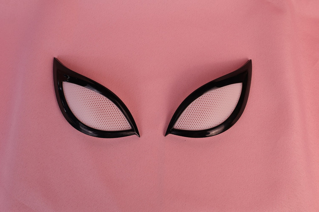 Personalized Slanted Fox Eye Mask: Rigid PVC Faceshell, Custom Hood