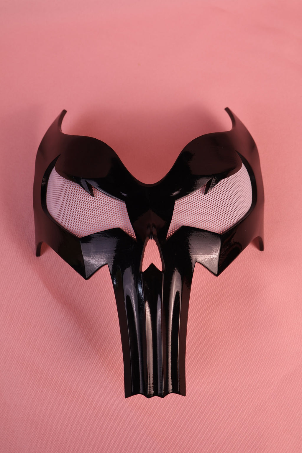 Bespoke Layered Black Lens Spider Mask: PVC Faceshell, Custom Helmet
