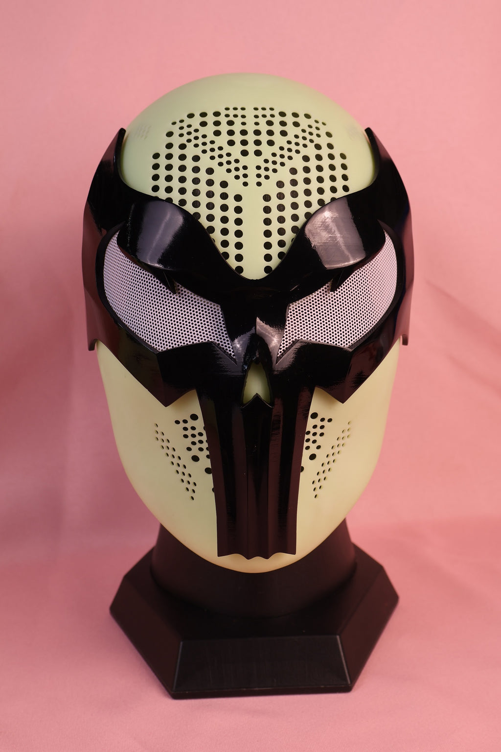 Bespoke Layered Black Lens Spider Mask: PVC Faceshell, Custom Helmet