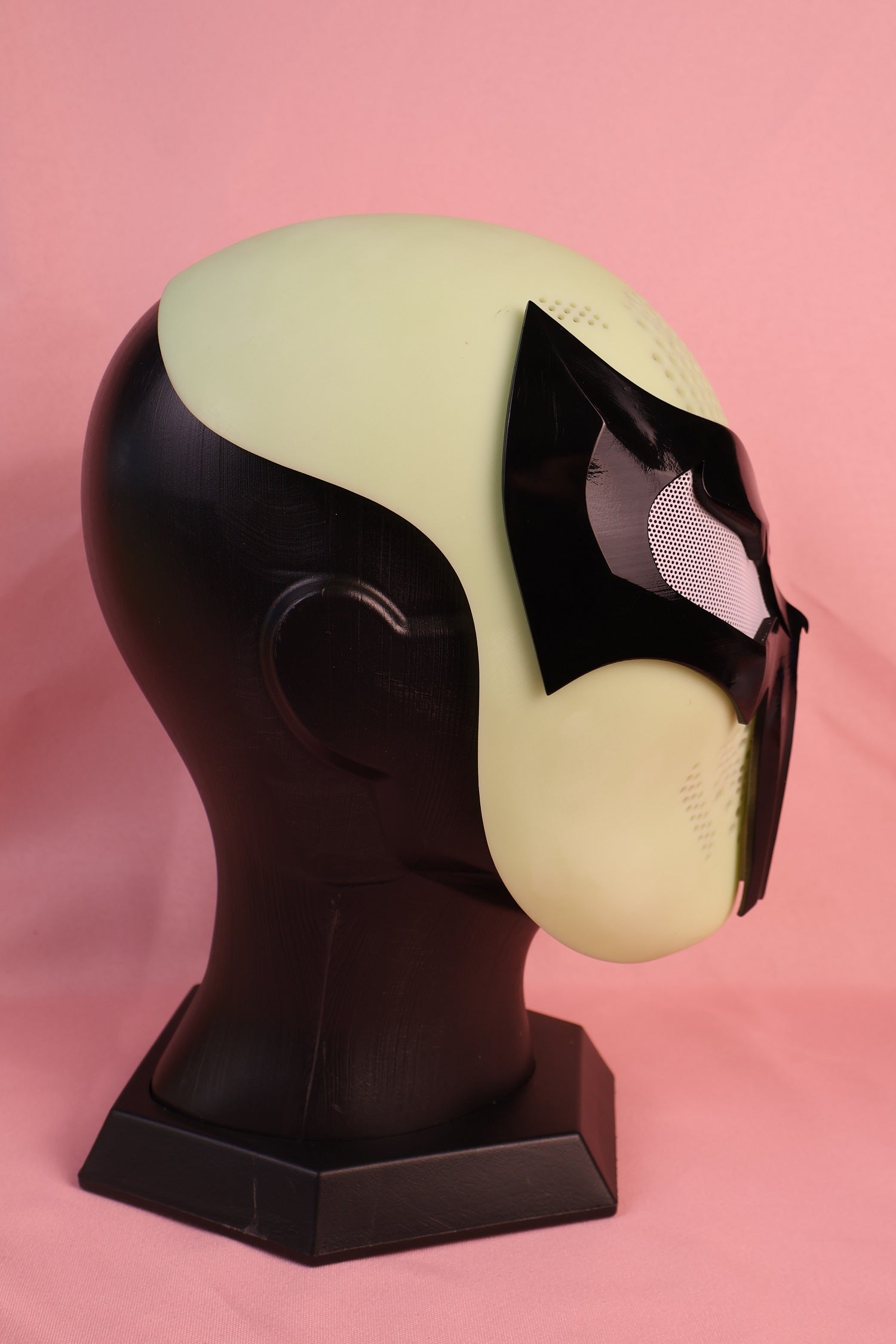 Bespoke Layered Black Lens Spider Mask: PVC Faceshell, Custom Helmet