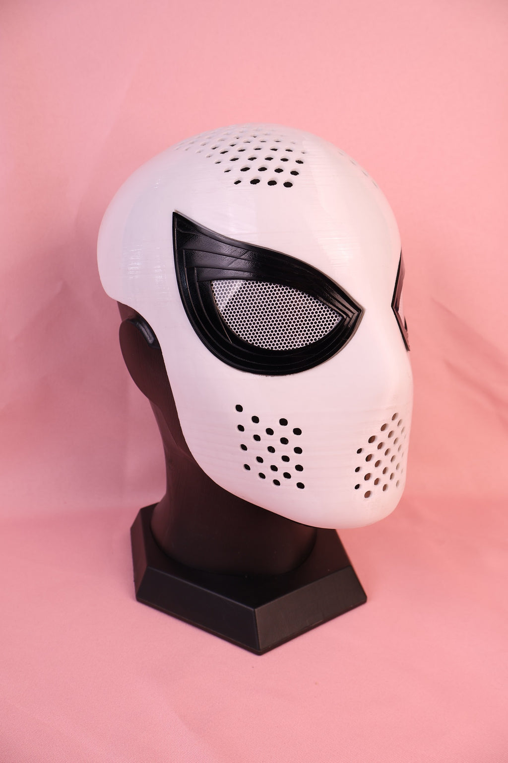Bespoke Layered Black Lens Spider Mask: PVC Faceshell, Custom Helmet
