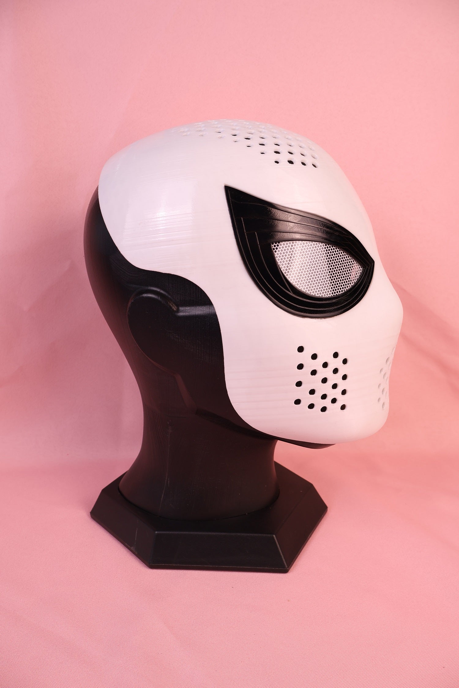 Bespoke Layered Black Lens Spider Mask: PVC Faceshell, Custom Helmet