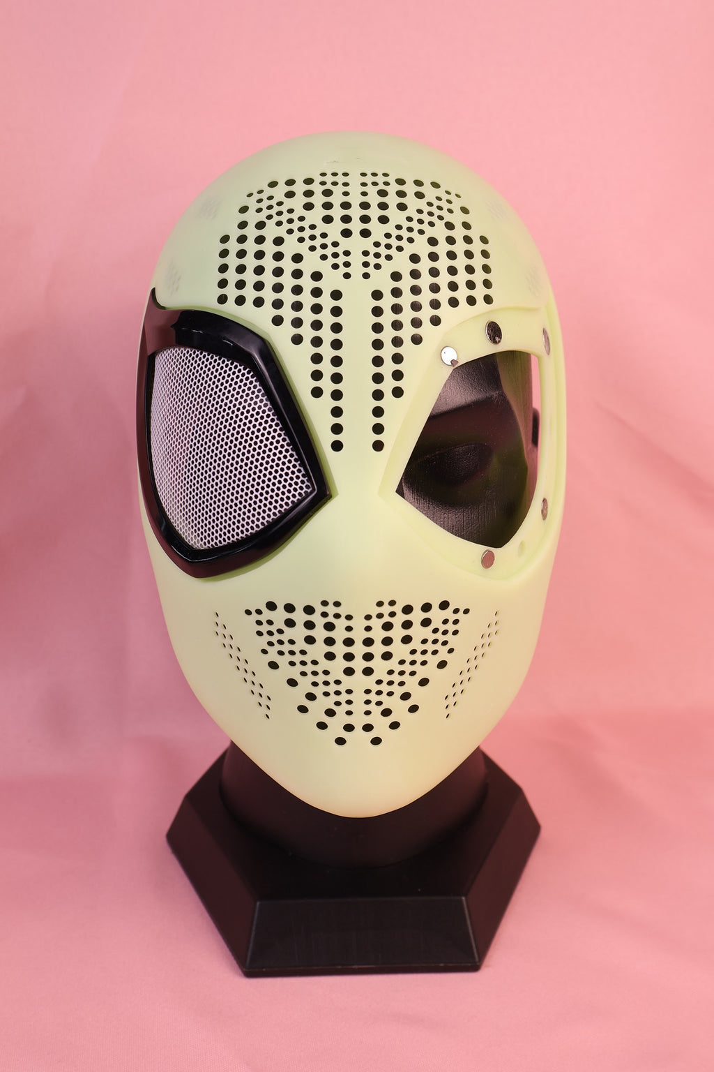 Bespoke Layered Black Lens Spider Mask: PVC Faceshell, Custom Helmet