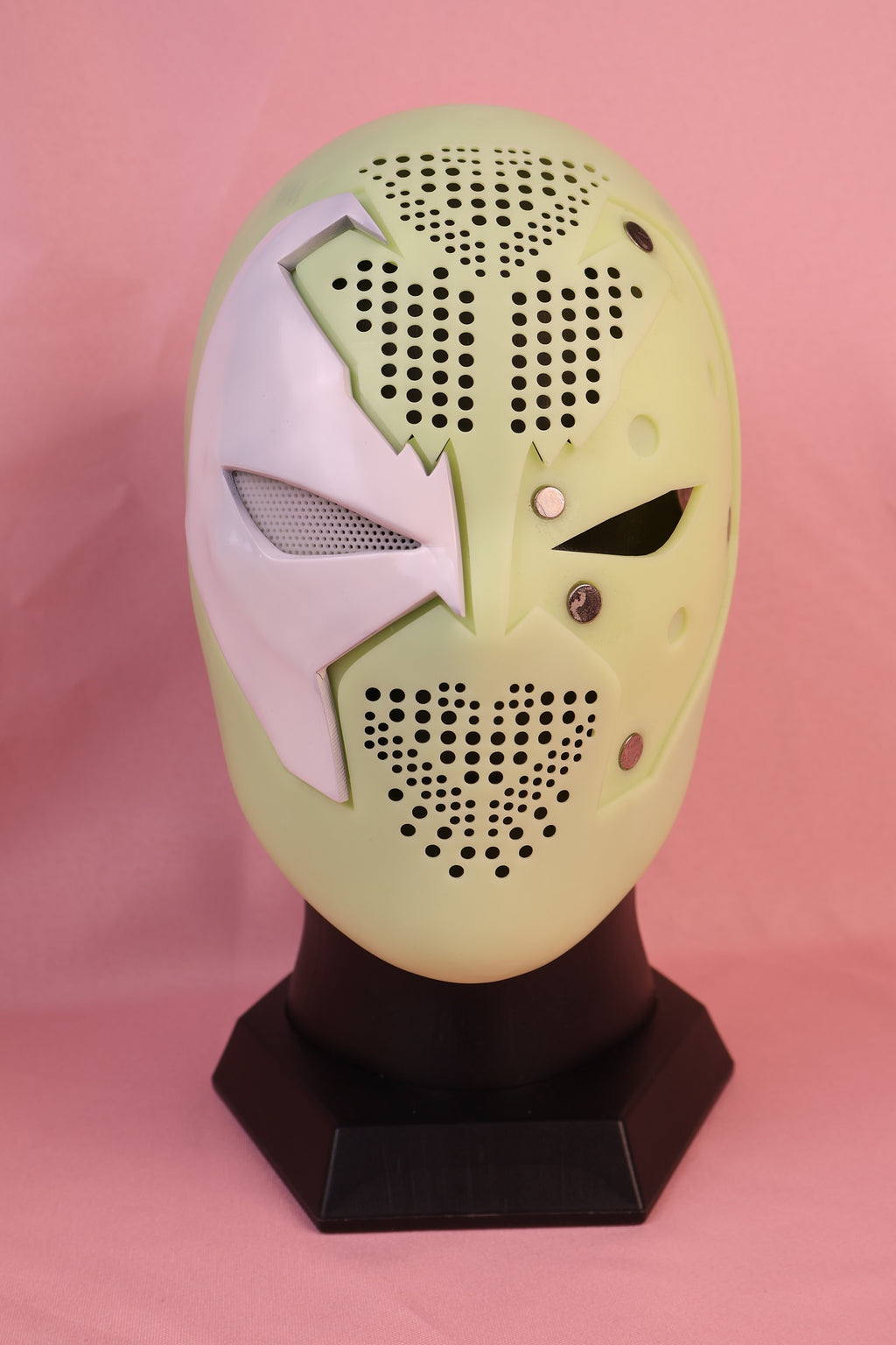 White Spawn Grid Mask: Custom PVC Faceshell, Personalized Hero Gear
