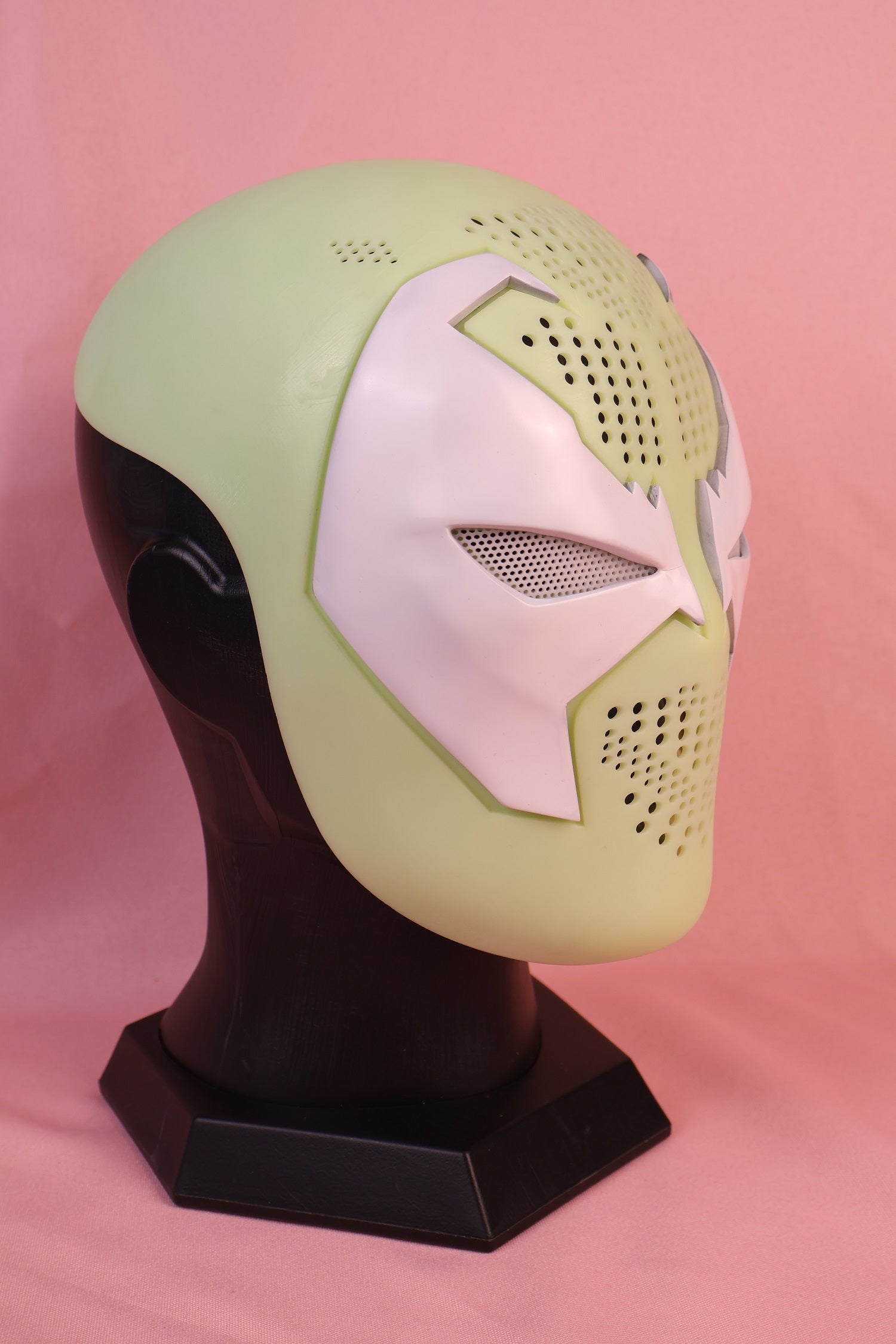White Spawn Grid Mask: Custom PVC Faceshell, Personalized Hero Gear