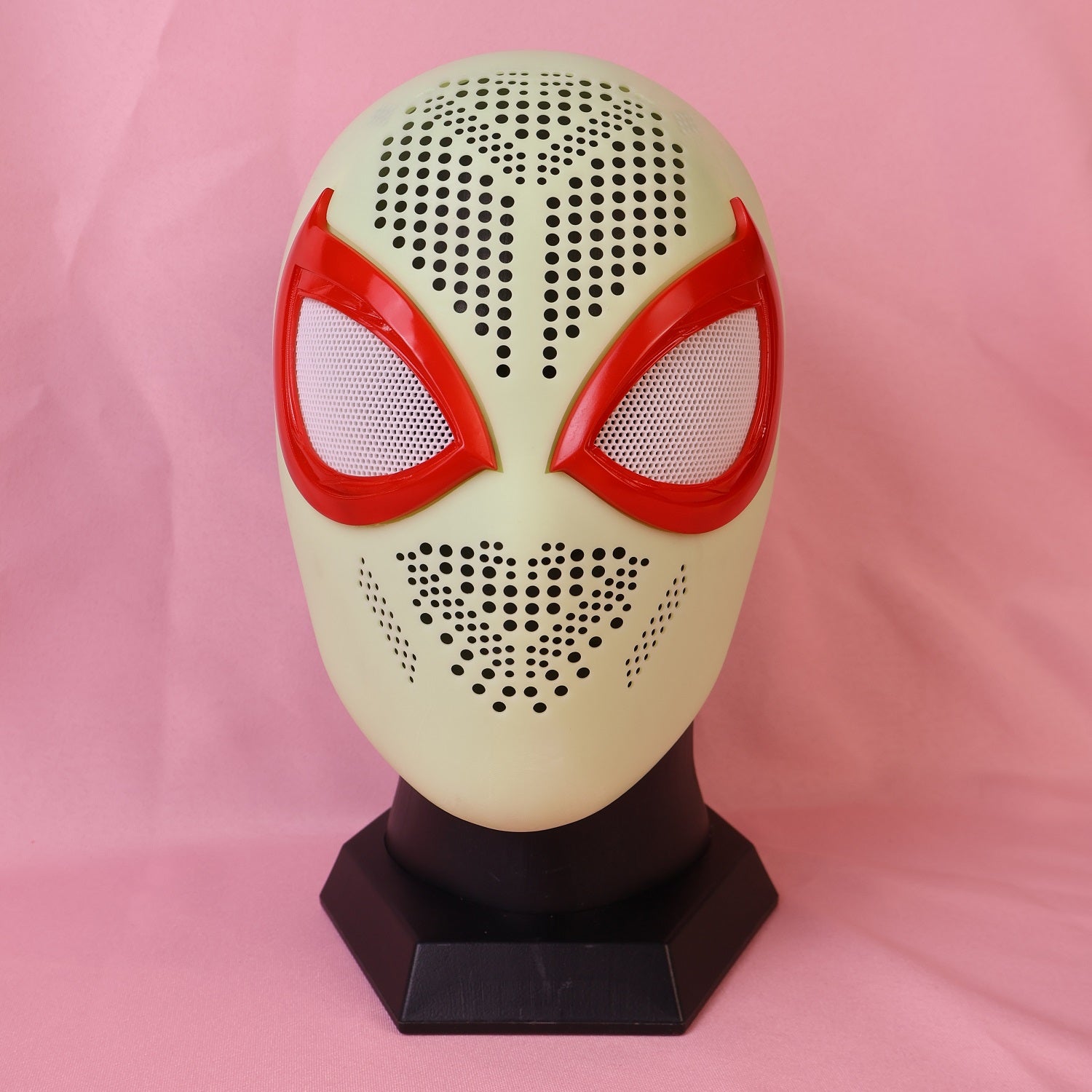 Vibrant Red Lens Spider Mask: PVC Faceshell, Custom Personalized Hood