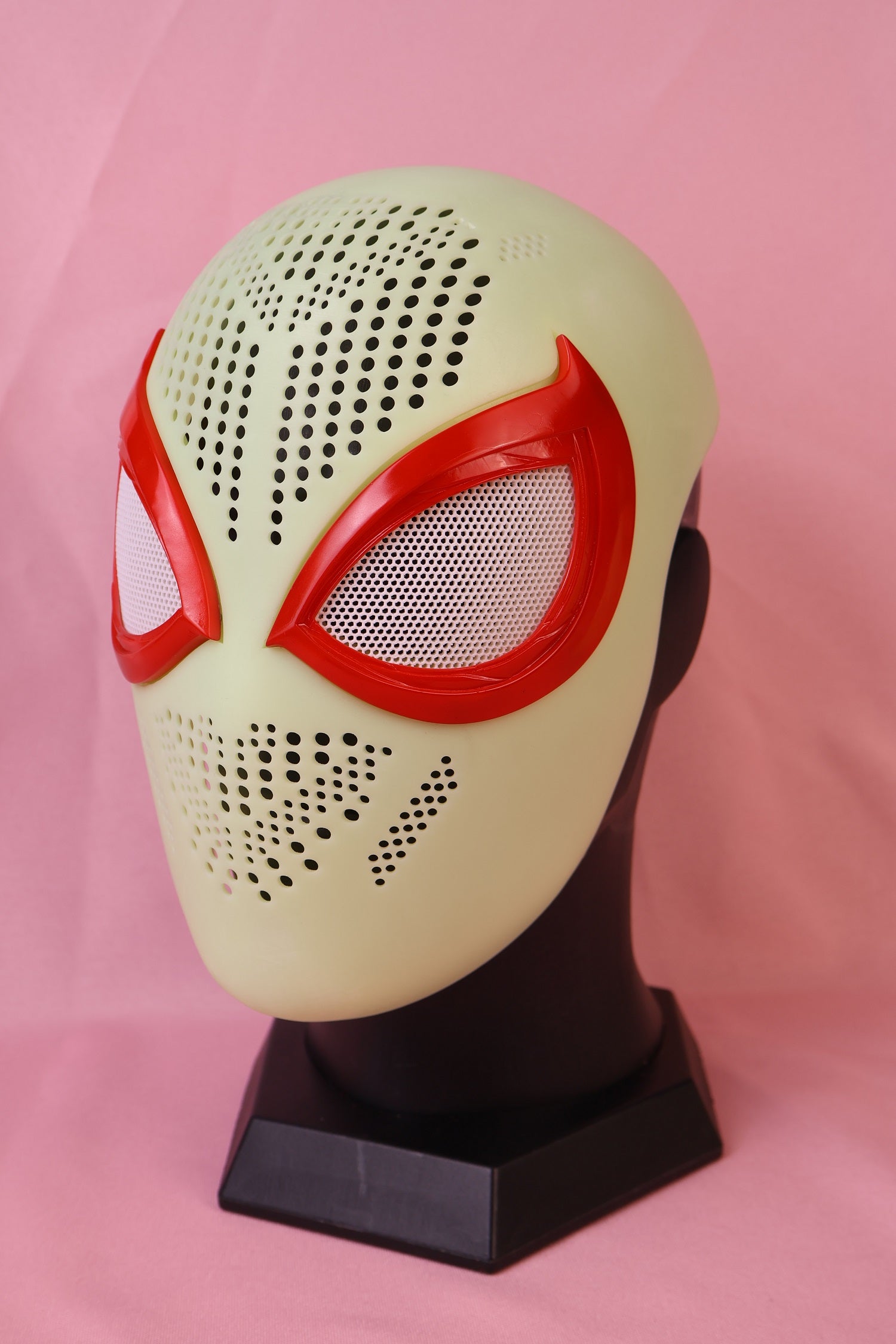 Vibrant Red Lens Spider Mask: PVC Faceshell, Custom Personalized Hood