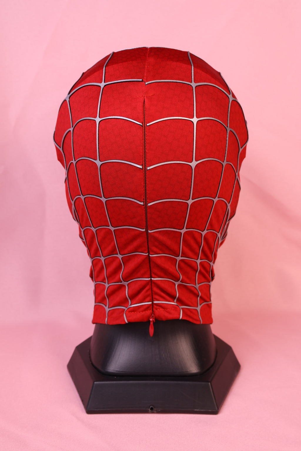 Personalized Red Hero Hood: 3D Raised Silver Web, Custom Faceshell Mask
