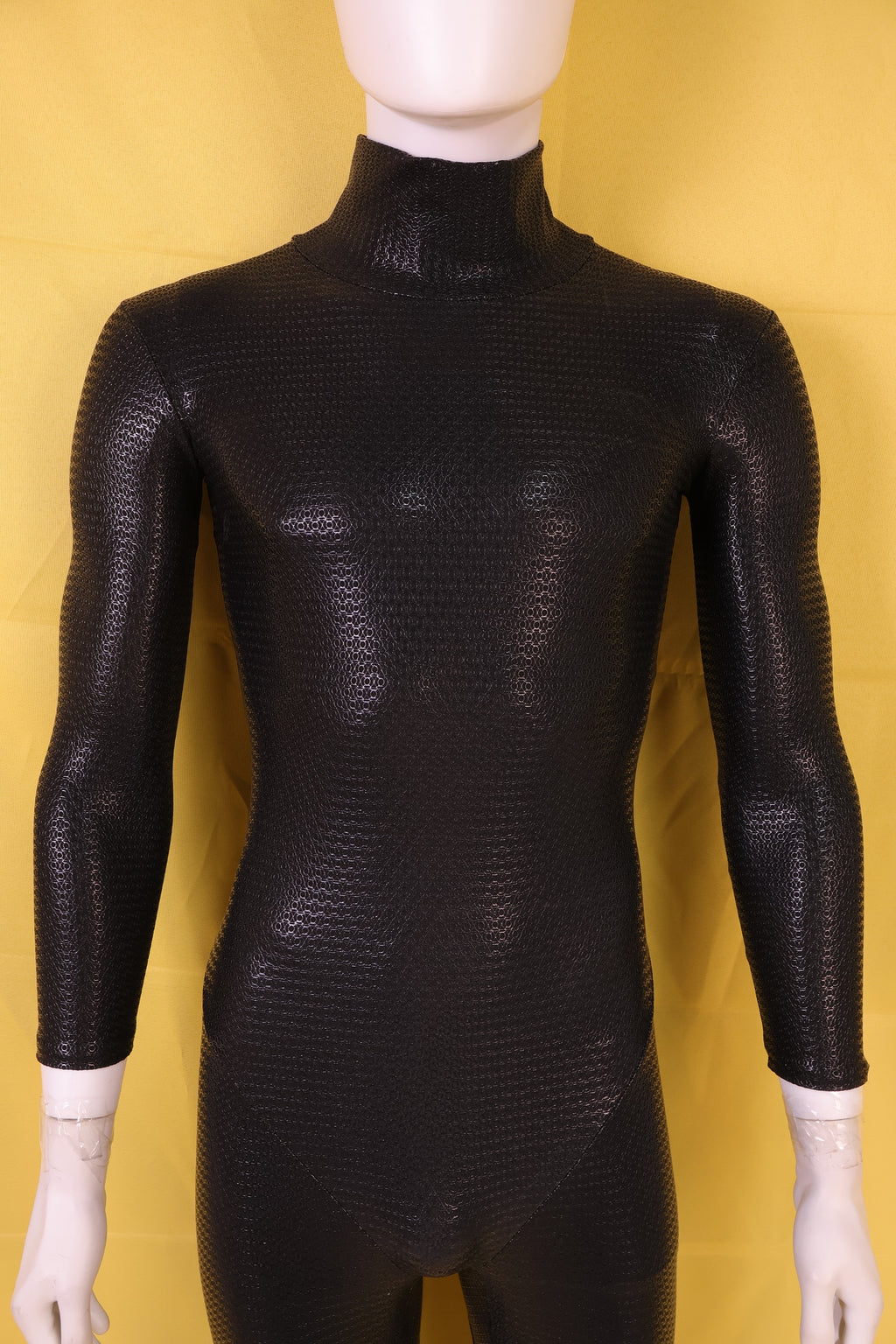 Screen Printed Black Bodysuit - Custom Textured Cosplay Base Layer