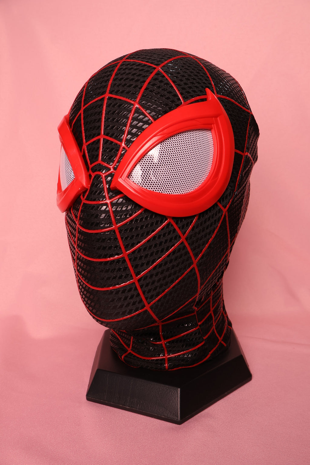 Custom Miles Red Lens Spider Mask: PVC Faceshell, Personalized Hood