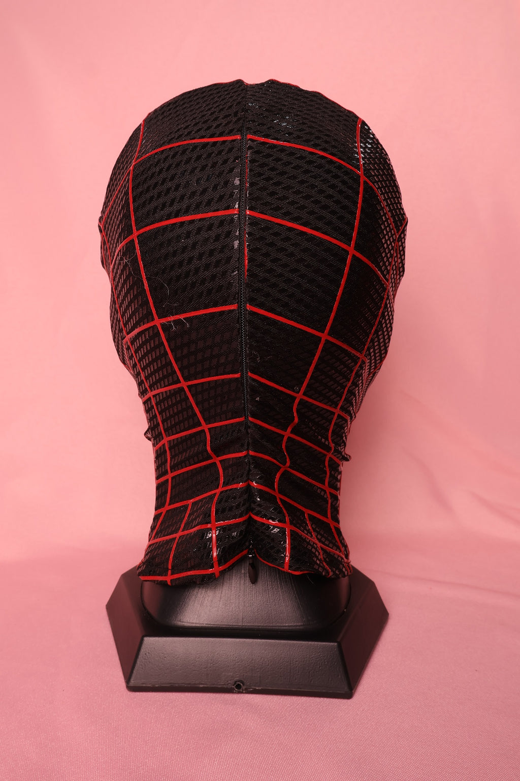 Custom Miles Red Lens Spider Mask: PVC Faceshell, Personalized Hood