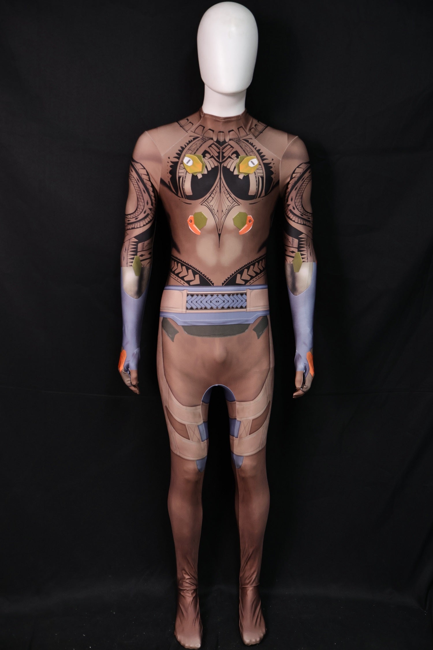 Personalized Cosplay Bodysuit for Mauga Overwatch Men - Custom Tattoo Suit
