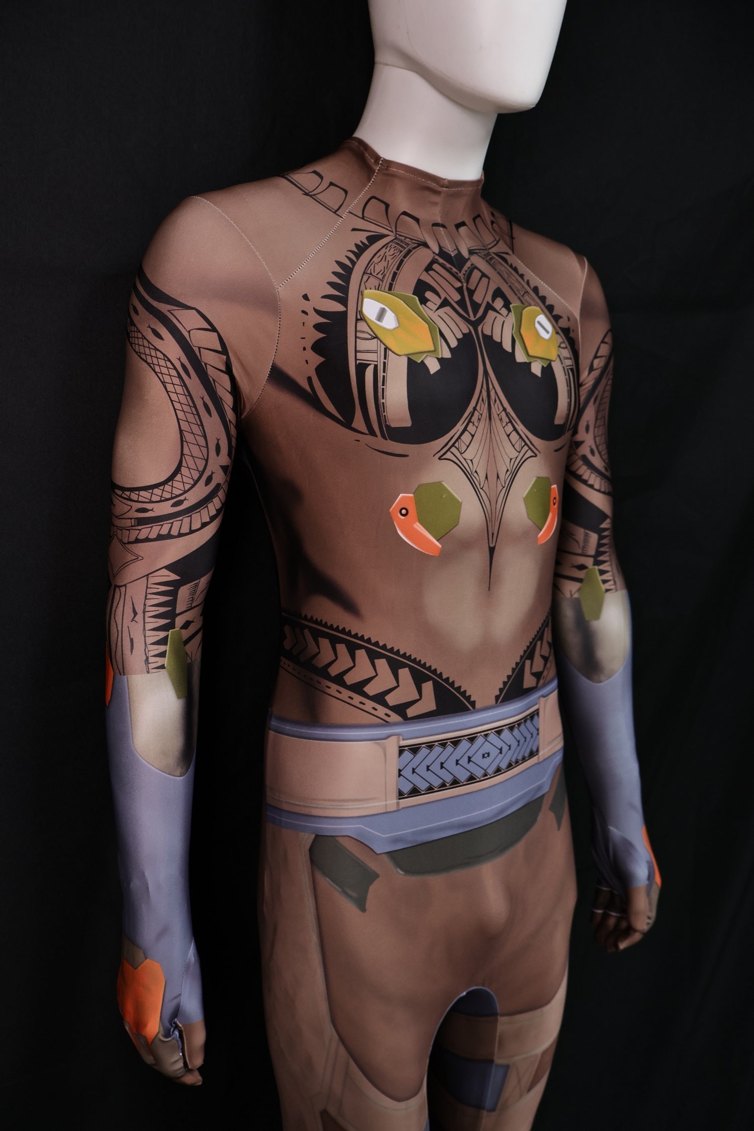 Personalized Cosplay Bodysuit for Mauga Overwatch Men - Custom Tattoo Suit