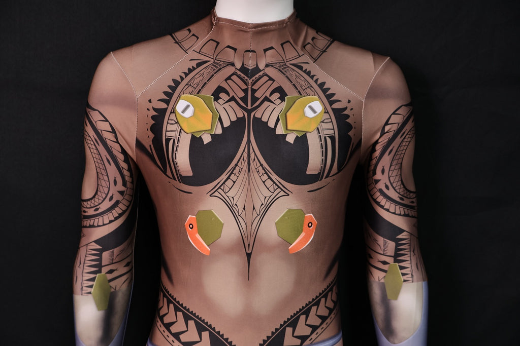 Personalized Cosplay Bodysuit for Mauga Overwatch Men - Custom Tattoo Suit