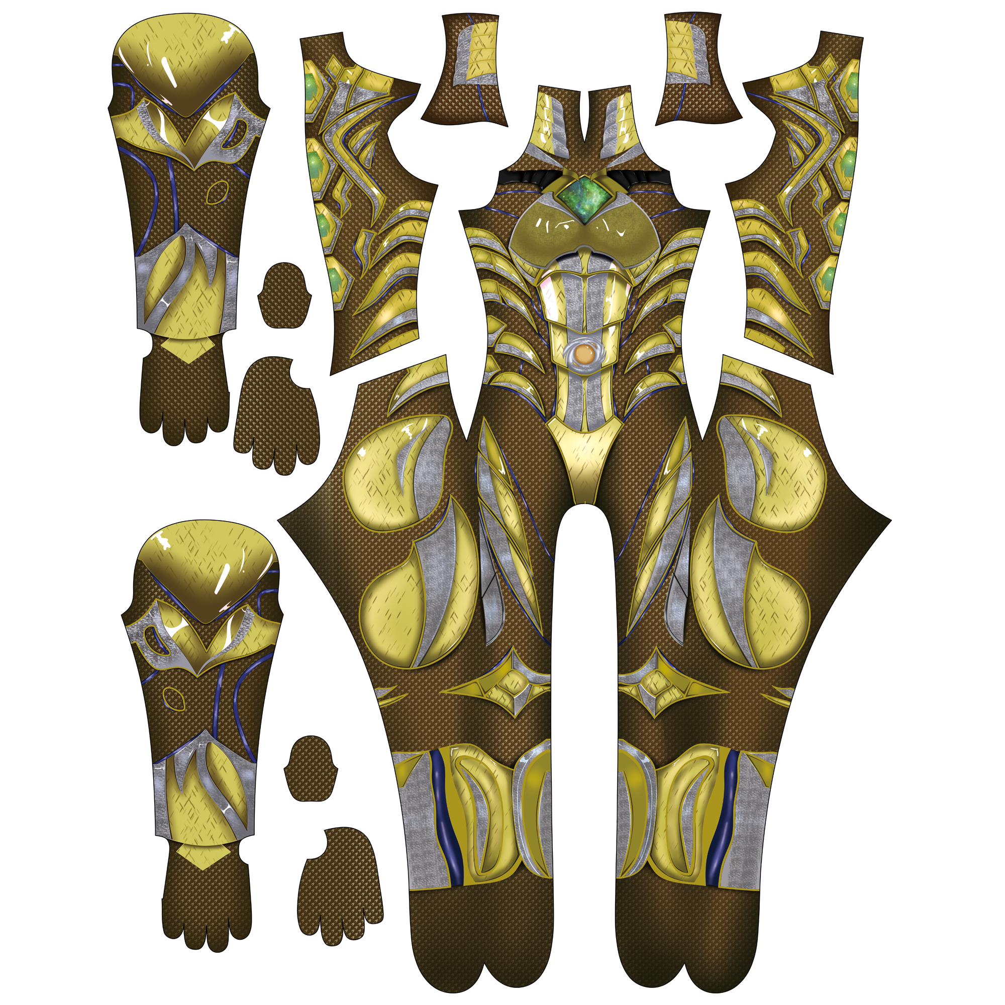 Commissioned Cosplay Bodysuit for Power Rangers 2017 YELLOW ARMORED Men - Unique Gear